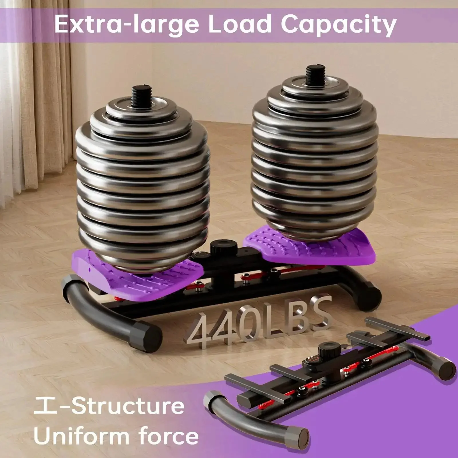 440 Lbs Weight Capacity Waist Twister Machine for Slim Waist and Core with Smart LED Display Performance Ultra Quiet 20dB Exercise Tool for Women and Men Purple - Image 4