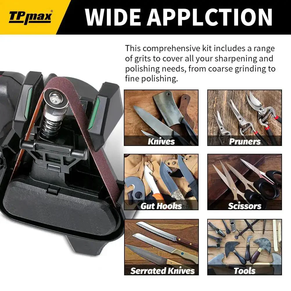 45 Piece One-Half Inch By Twelve Inch Knife Sharpener Sanding Belt Kit With Multiple Grits For WSKTS And WSKTS-KT Mk1 Mk2 Sharpener Includes Two 80 Grit Zirconia Belts Seven 120 Grit Alumina Belts Seven 240 Grit High Temperature Calcined Belts - Image 2