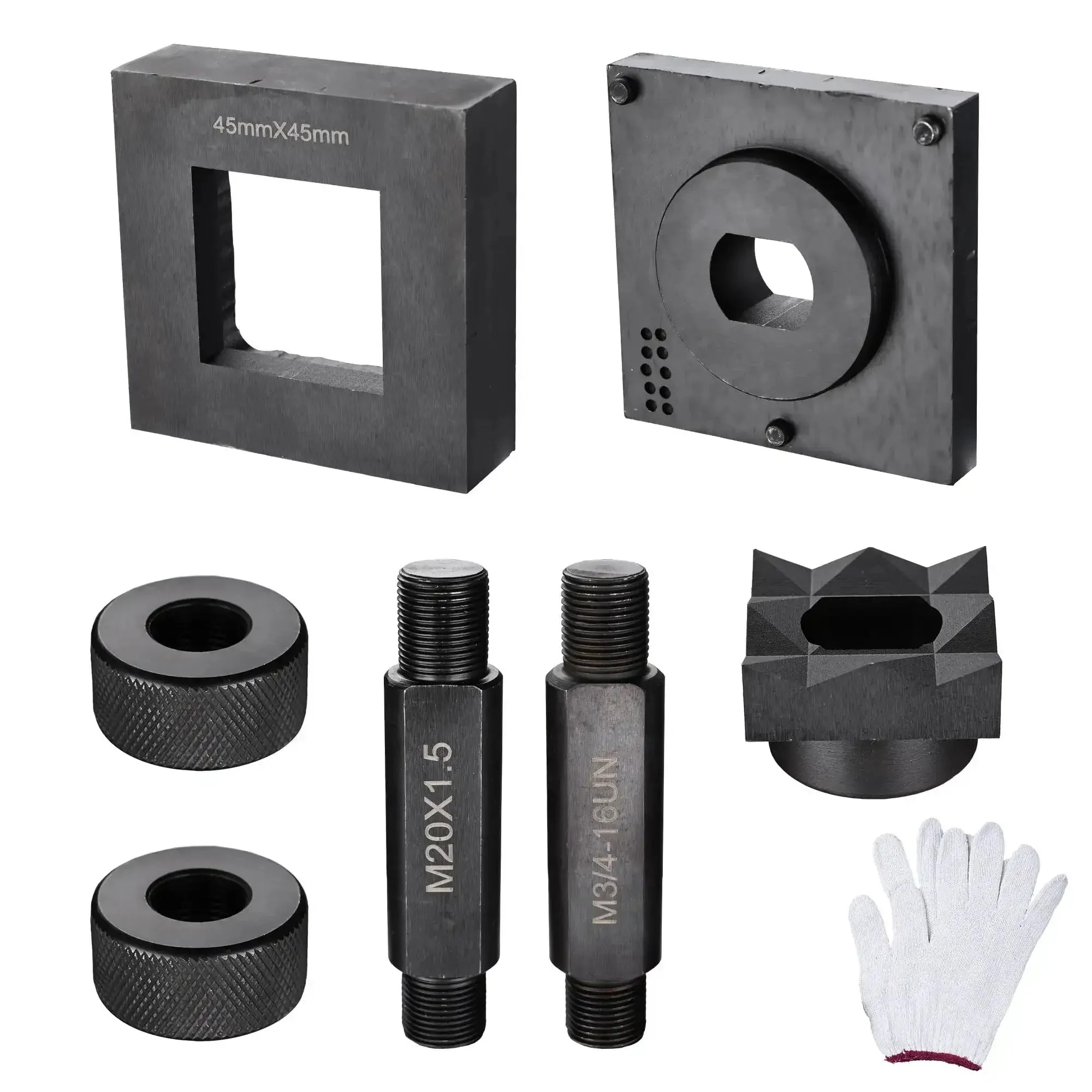 45mm Square Knockout Punch Die 1-3/4 Inch Punch Mold With 2 Draw Studs For Hydraulic Punch Tools Ideal For Drilling 1-3/4 X 1-3/4 Inch Square Holes In 16 Gauge Stainless Steel 11 Gauge Iron And Steel Aluminum Brass Fiberglass And Plastics