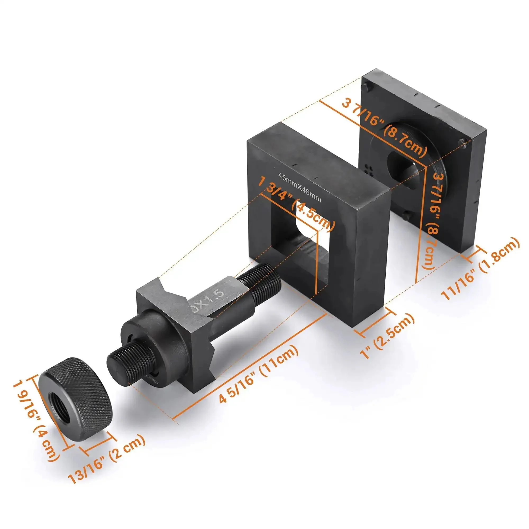 45mm Square Knockout Punch Die 1-3/4 Inch Punch Mold With 2 Draw Studs For Hydraulic Punch Tools Ideal For Drilling 1-3/4 X 1-3/4 Inch Square Holes In 16 Gauge Stainless Steel 11 Gauge Iron And Steel Aluminum Brass Fiberglass And Plastics - Image 3