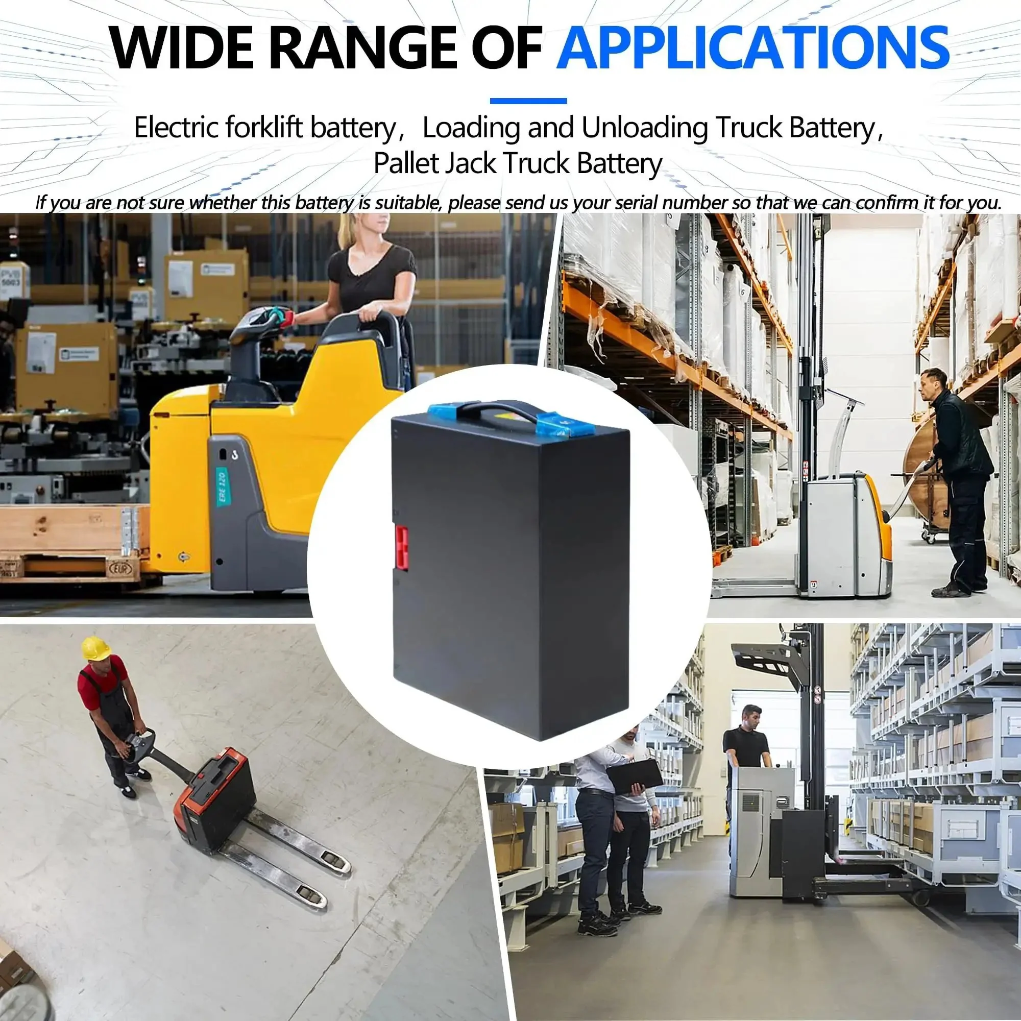48V 10Ah LiFePO4 Battery Pack With Built In Smart BMS For Electric Pallet Jacks Plug And Play Replacement Compatible With Hangcha CBD15 WS Hyster PC15 Zoomlion TB20E And More With Overheat Overvoltage Overcurrent Short Circuit Protections - Image 3