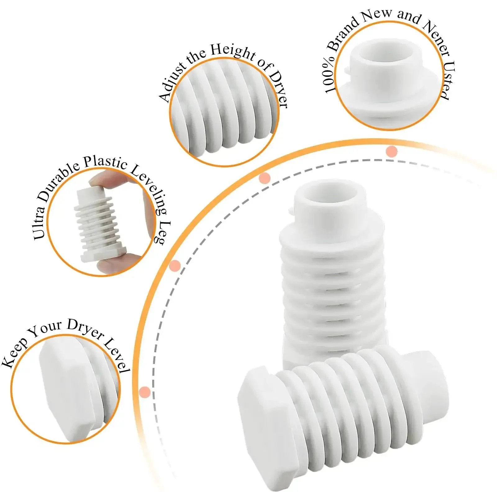 49621 PS1609293 Dryer Leveling Feet Pack Of 4 Replacement Kit For Whirlpool Dryers Easy Install With Adjustable Height Replaces W10823505 AP4295805 PS1609293 EAP1609293 Gew9200lw1 Gew9250pw1 Ced126sxq1 - Image 7