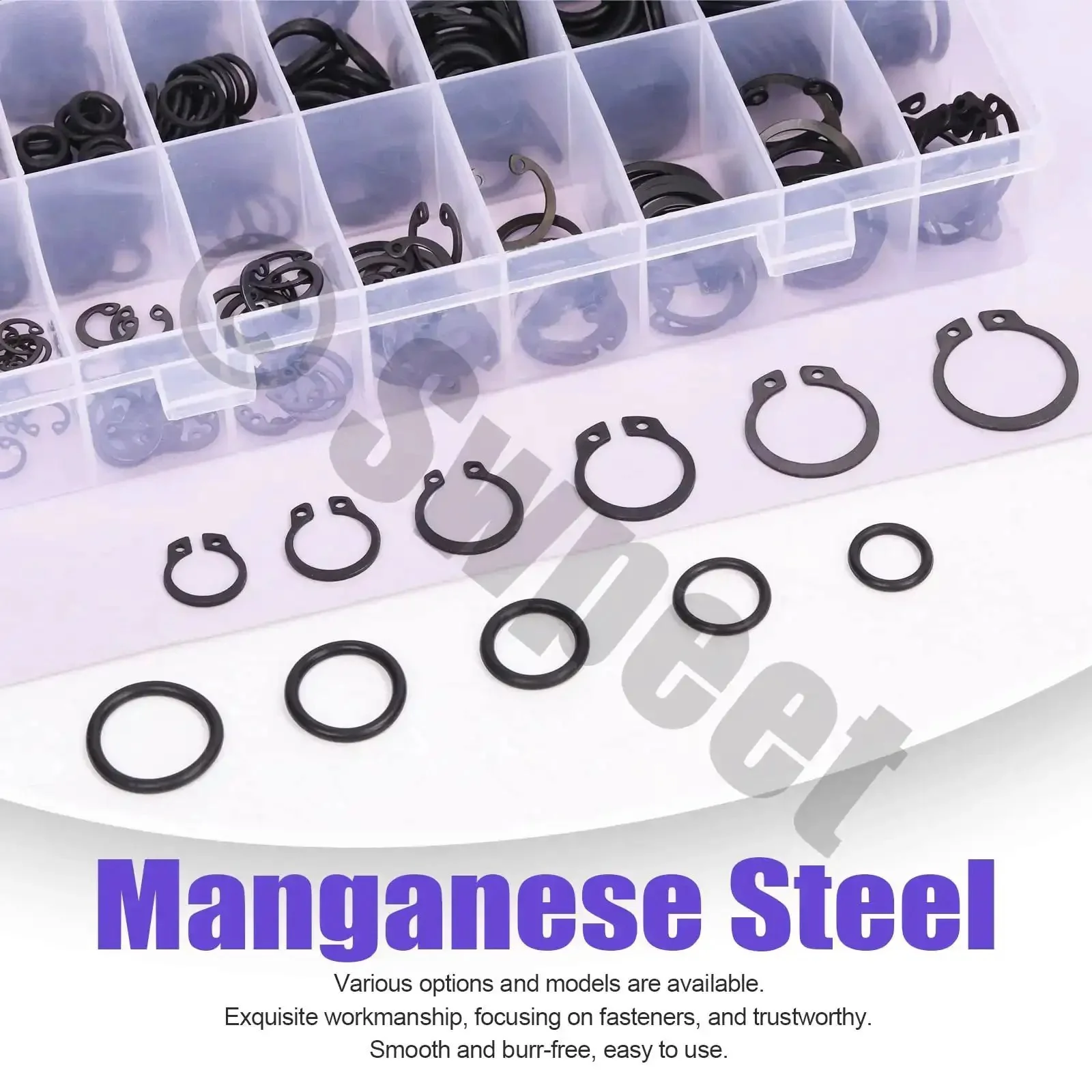 499 Piece Universal O Ring And Retaining Ring Kit For 8mm To 22mm External And Internal Circlips Alloy Steel Snap Rings With Short Pick And Hook Pin Clips Plumbing Repair Essentials For DIY Pros - Image 5