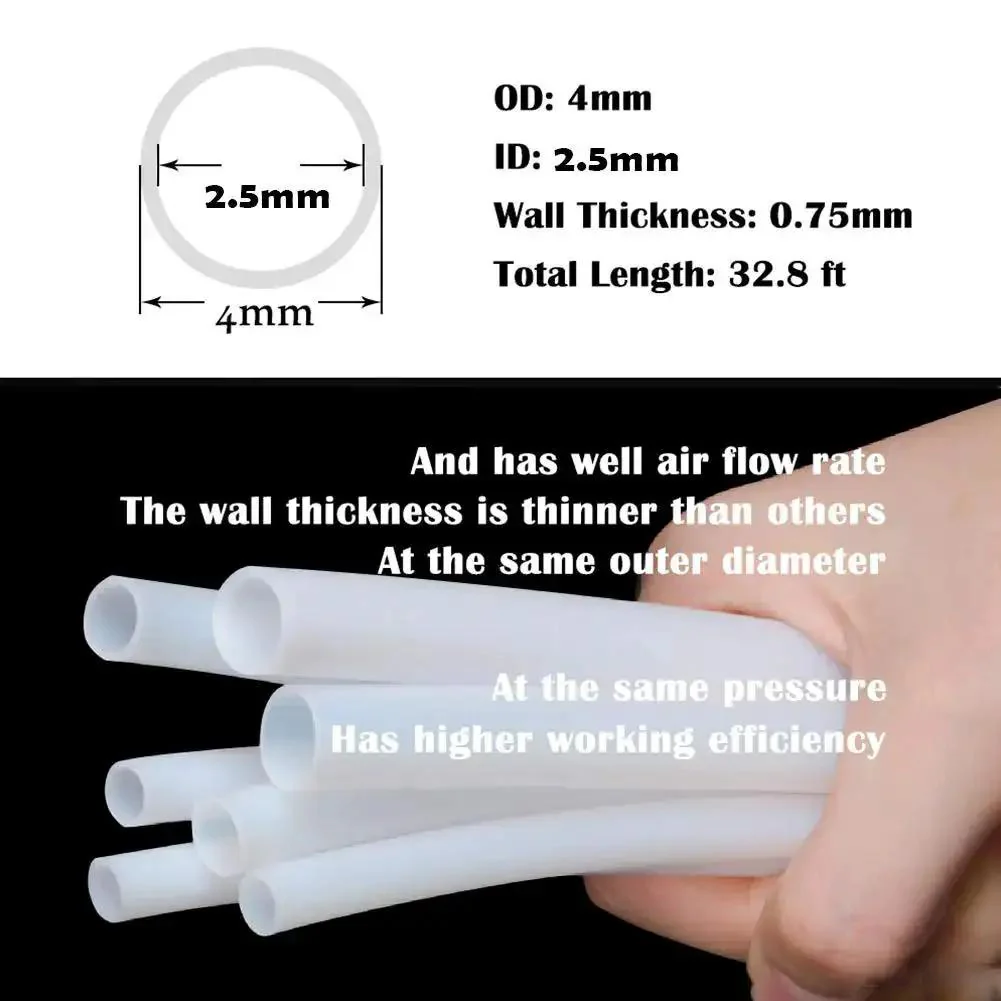 4mm OD Nylon Pneumatic Air Line Tubing Clear 32.8 Ft Long, 2.5mm ID, SAE J844 Tubing For Fluid Transfer And Air Brake Systems, Abrasion Resistant, Heat Resistant, Chemical Resistant, Operating From -40 to 248 Fahrenheit, 362 PSI Working Pressure - Image 7