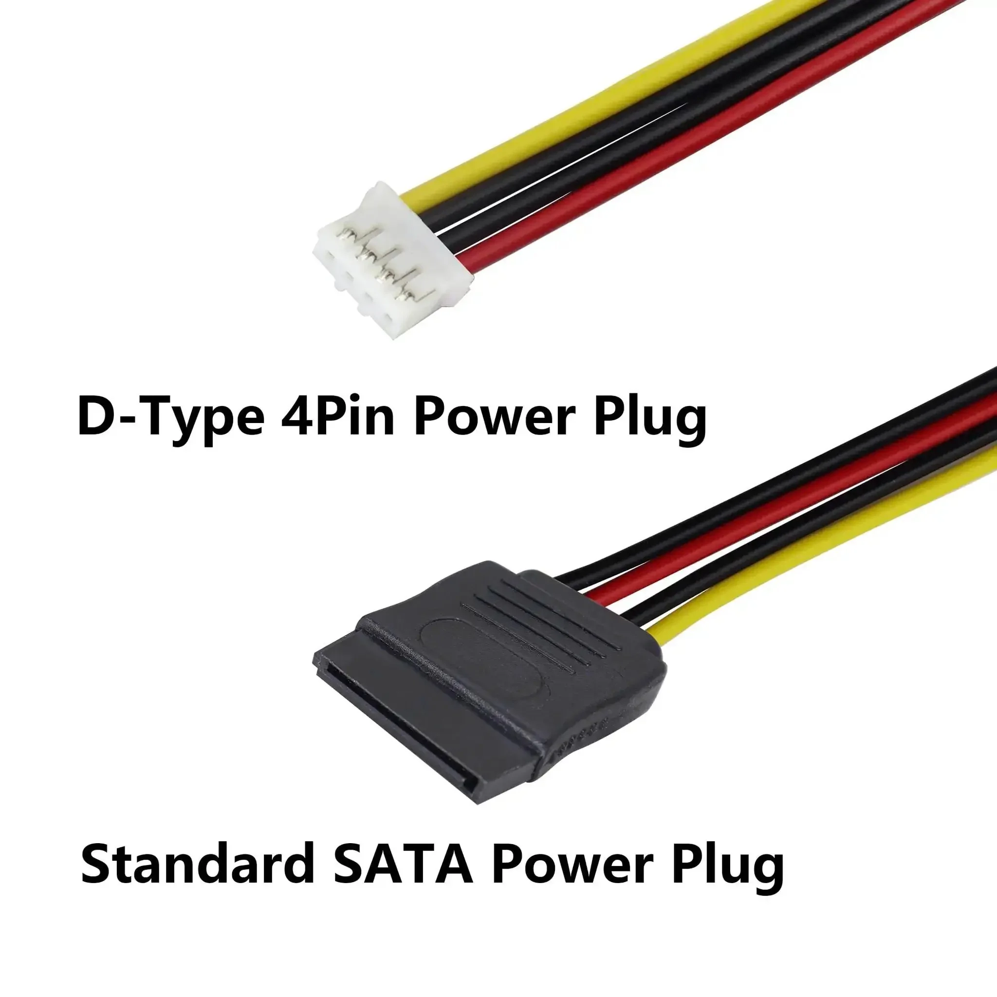 4Pack PH 2.0mm 4Pin to SATA15Pin Power Cable Adapter ITX Cord For Hard Drives 25cm 10inch Length SATA15Pin Female to 4Pin Female, Colorful Set Black Red Black Yellow SATA Power Cable Converter - Image 8
