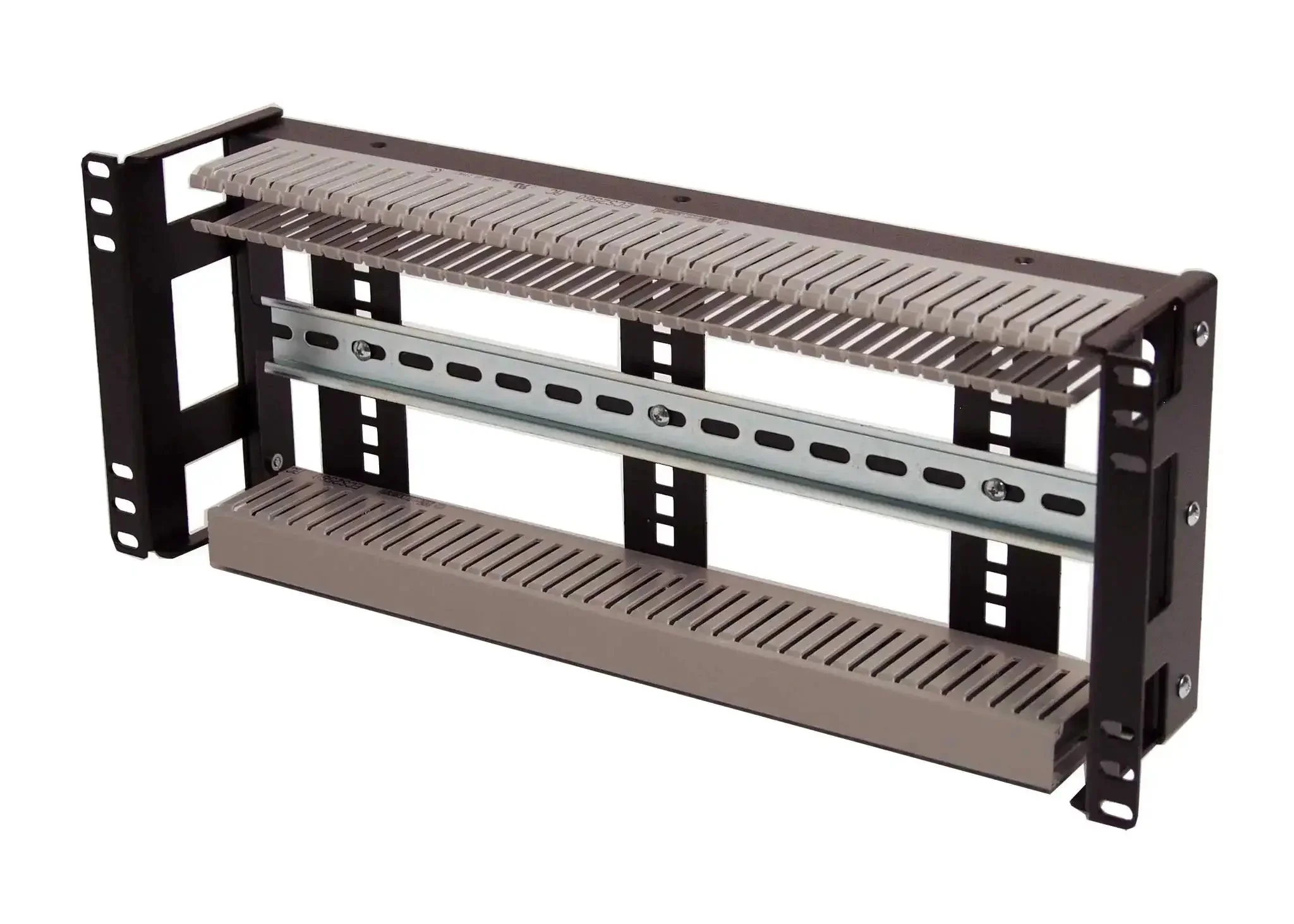 4U Rackmount Low Profile DIN Rail Panel, 3.78 Inch Depth, Heavy Duty 14 Gauge Steel, Fits Standard 19 Inch 2 Post or 4 Post Racks, EN50022 Top Hat T35 TS32 DIN Rail Compatible, Industrial Cabinet Accessory - Image 7