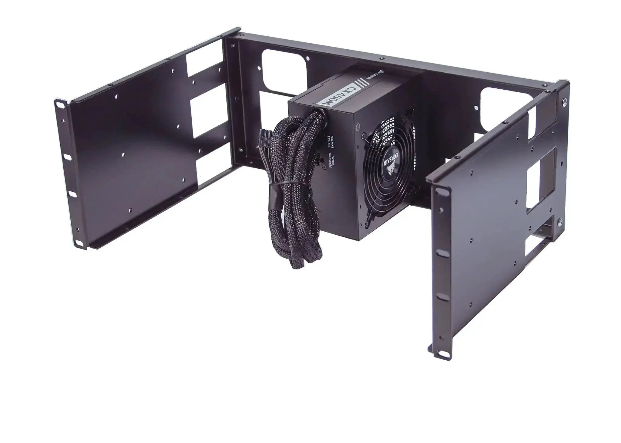 4U Rackmount Panel For ATX PS2 Power Supplies Mounting In 19 Inch Rack Cabinets Heavy Duty 14 Gauge Steel Front Center Or Rear Mount Fits 2 Post And 4 Post Racks Ideal For PLCs DIN Rail Equipment