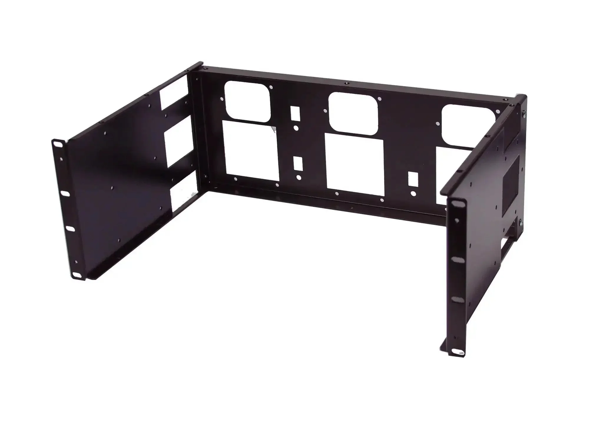 4U Rackmount Panel For ATX PS2 Power Supplies Mounting In 19 Inch Rack Cabinets Heavy Duty 14 Gauge Steel Front Center Or Rear Mount Fits 2 Post And 4 Post Racks Ideal For PLCs DIN Rail Equipment - Image 3