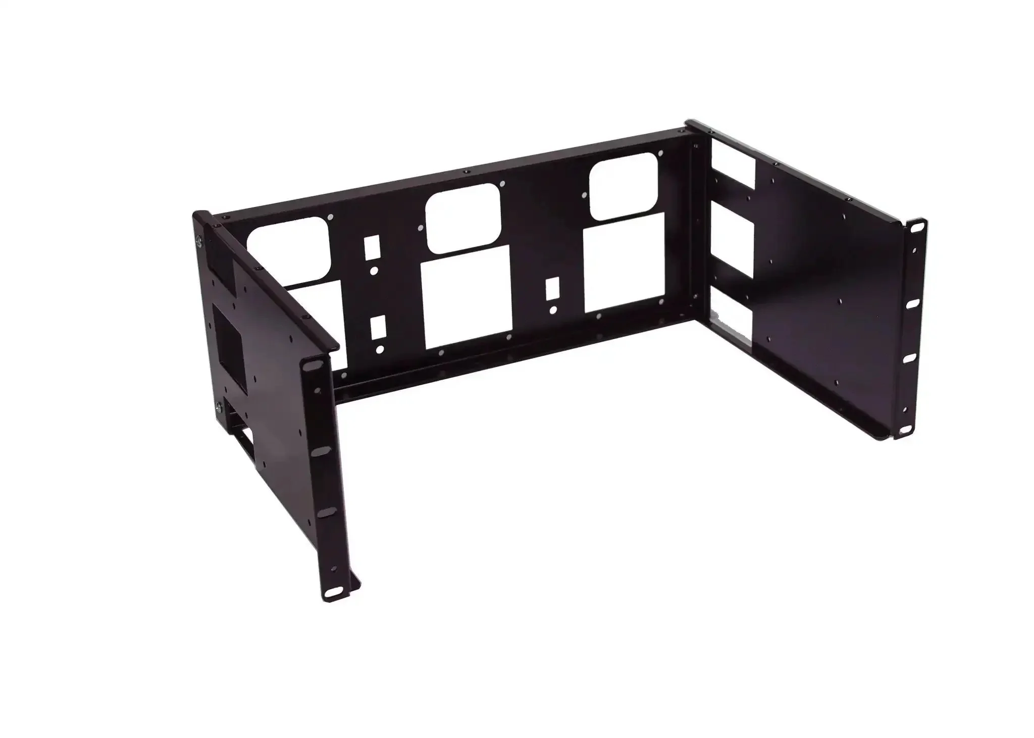4U Rackmount Panel For ATX PS2 Power Supplies Mounting In 19 Inch Rack Cabinets Heavy Duty 14 Gauge Steel Front Center Or Rear Mount Fits 2 Post And 4 Post Racks Ideal For PLCs DIN Rail Equipment - Image 4