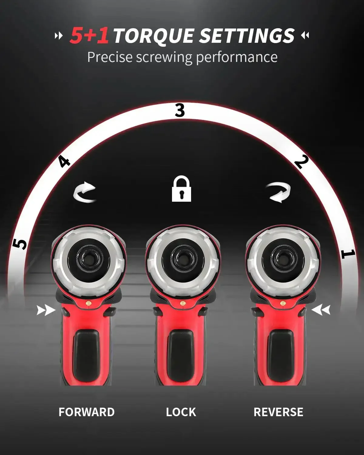 4V Cordless Screwdriver Kit With 44 Accessories, 5.65Nm Torque, 200 RPM, 5 Plus 1 Torque Settings, Dual Position Handle And LED Light, Rechargeable Mini Power Drill For DIY Projects, Lightweight And Easy To Use - Image 4