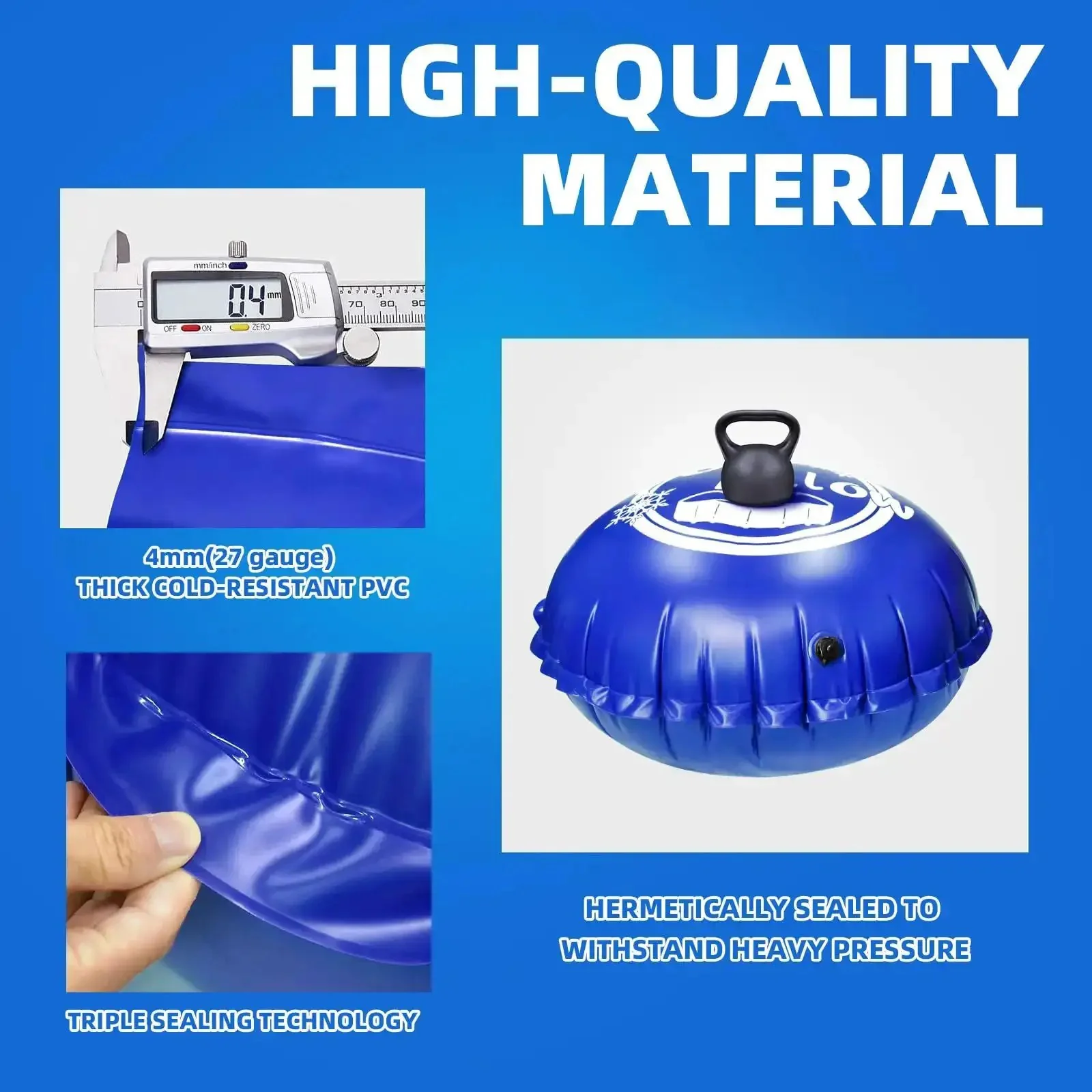 4x4 Ft Pool Pillow For Above Ground Pools Winterizing Kit With 50 Ft Rope Built Tough Extra Durable 0.4mm PVC Cold Resistant Air Pillow To Protect Walls And Keep Center Clear Of Ice Snow Leaves During Winter - Image 4