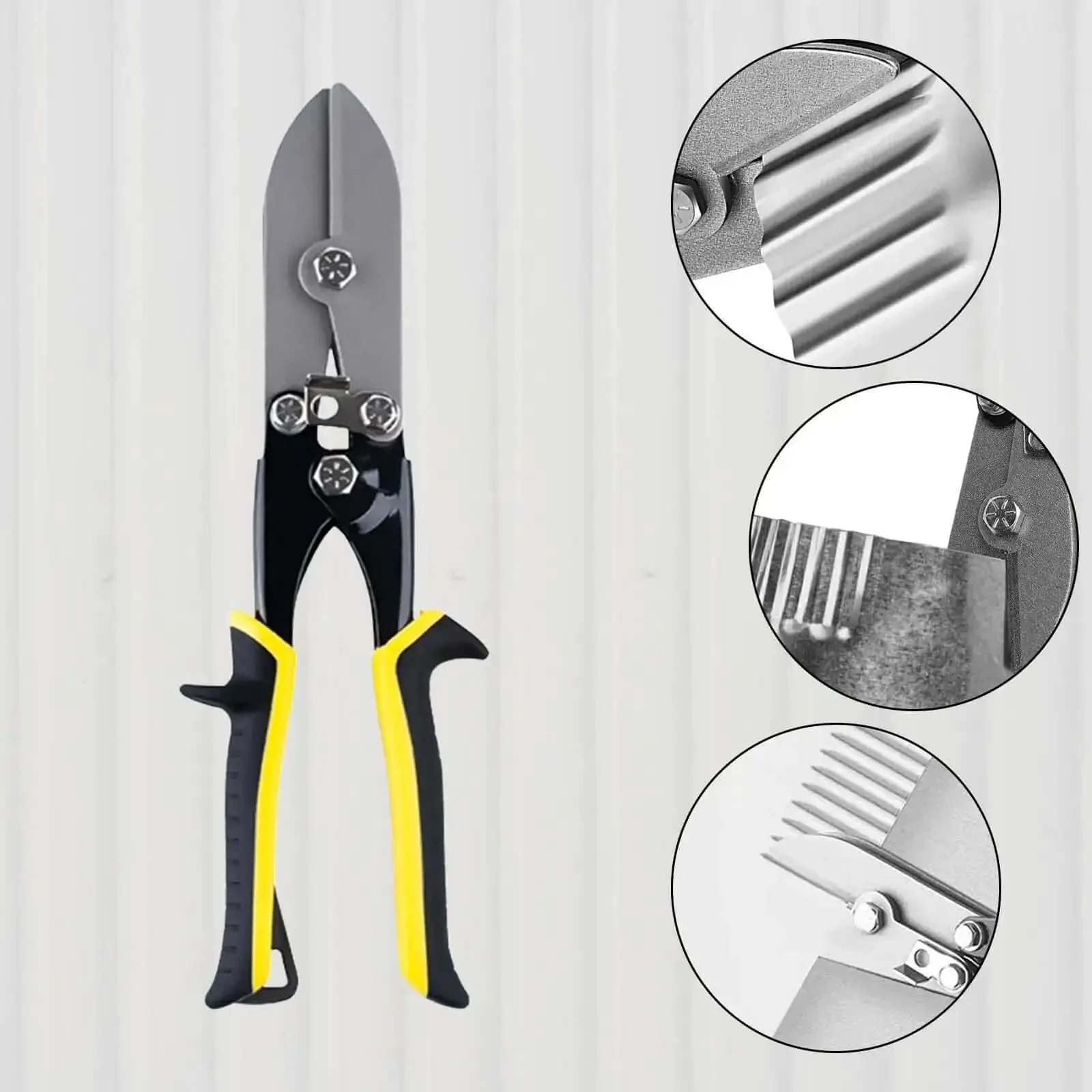 5 Blade Hand Crimper With Ergonomic Grip Non Slip Crimping Tool For HVAC Ducts And Pipes From 24 Gauge Steel To 28 Gauge Stainless Steel Black And Yellow Finish Great For Pro Jobs And DIY Home Projects - Image 6
