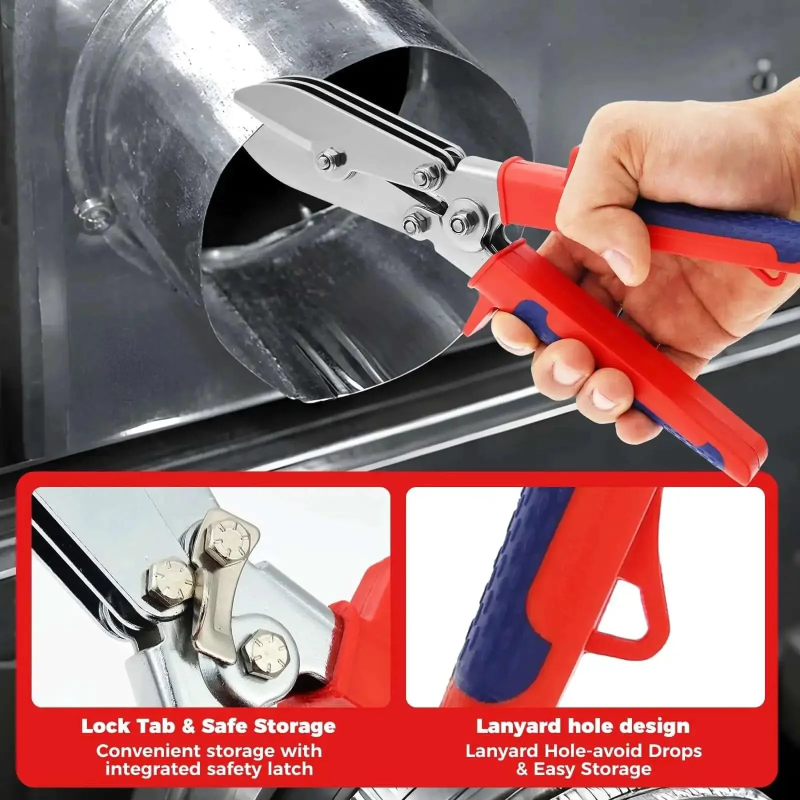 5 Blade Hand Crimper Workhorse For Gutter And Sheet Metal Projects With Rust Resistant And Heavy Duty Build And Non Slip Ergonomic Grip Anti Slip PVC Handle Fits 22 To 28 Gauge Galvanized Steel Ductwork Downspouts Stove Pipes - Image 7
