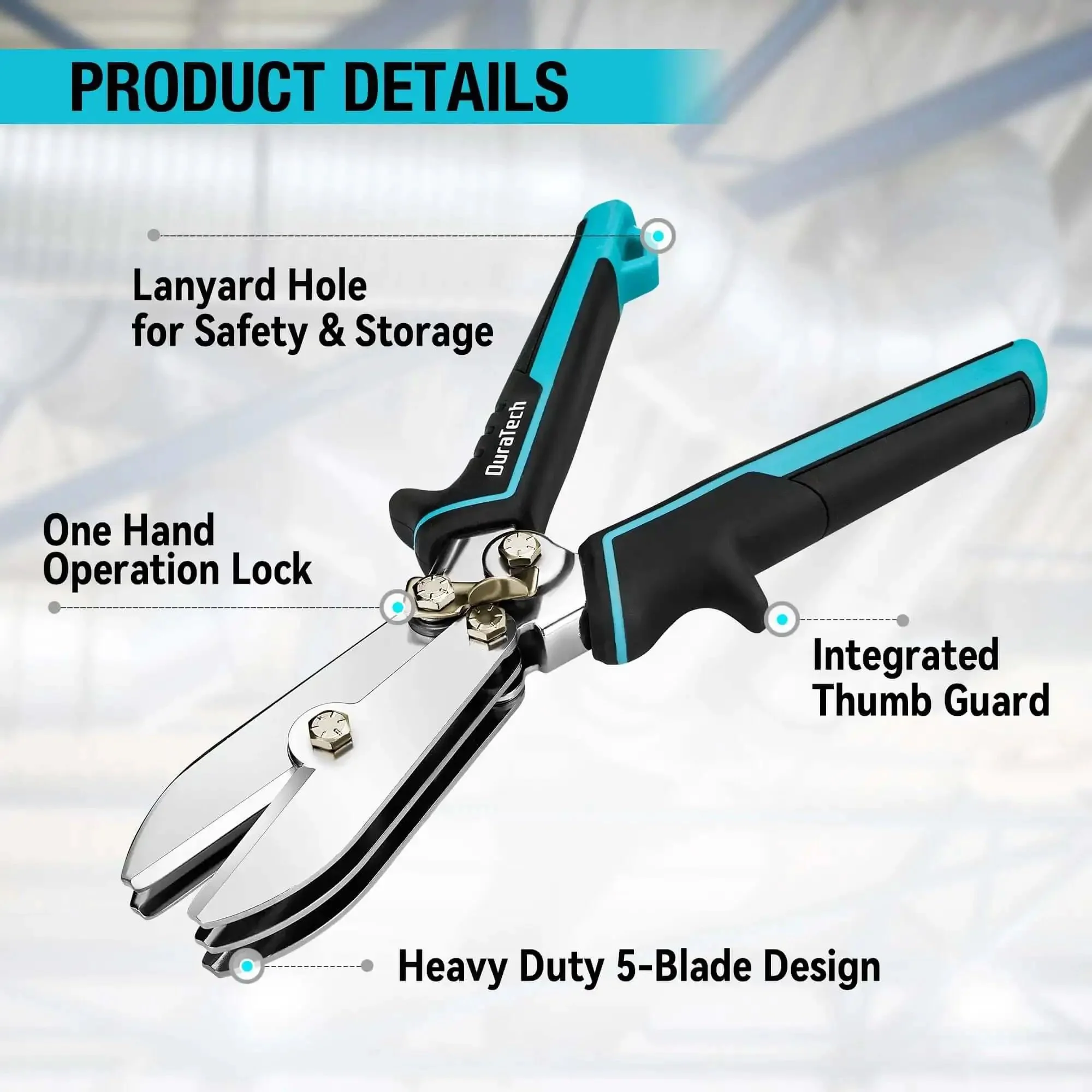 5-Blade Sheet Metal Crimper for Ductwork and HVAC, 22-28 Gauge Galvanized Steel and Stainless Steel, Deep 1.7-Inch Throat, Ergonomic TPR Grip Handles, Fast No-Fuss Crimps on Stove Pipes and Ducting - Image 4
