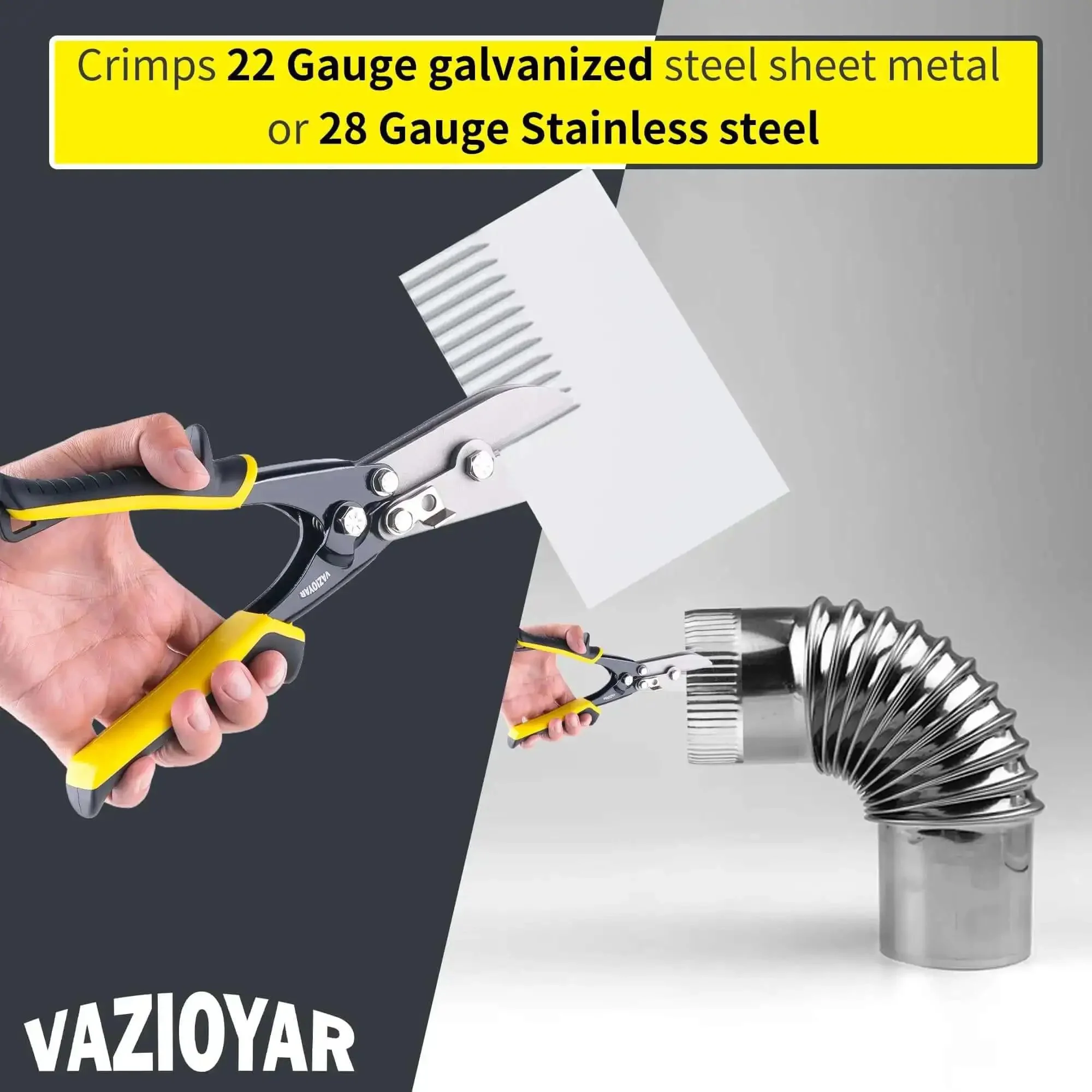 5 Blade Sheet Metal Crimping Tool For 22 Gauge Galvanized Steel And 28 Gauge Stainless Steel Pro Grade Build For Downspouts Ductwork Gutters And HVAC Crimping Delivers Clean Precise Seams You Can Trust - Image 8