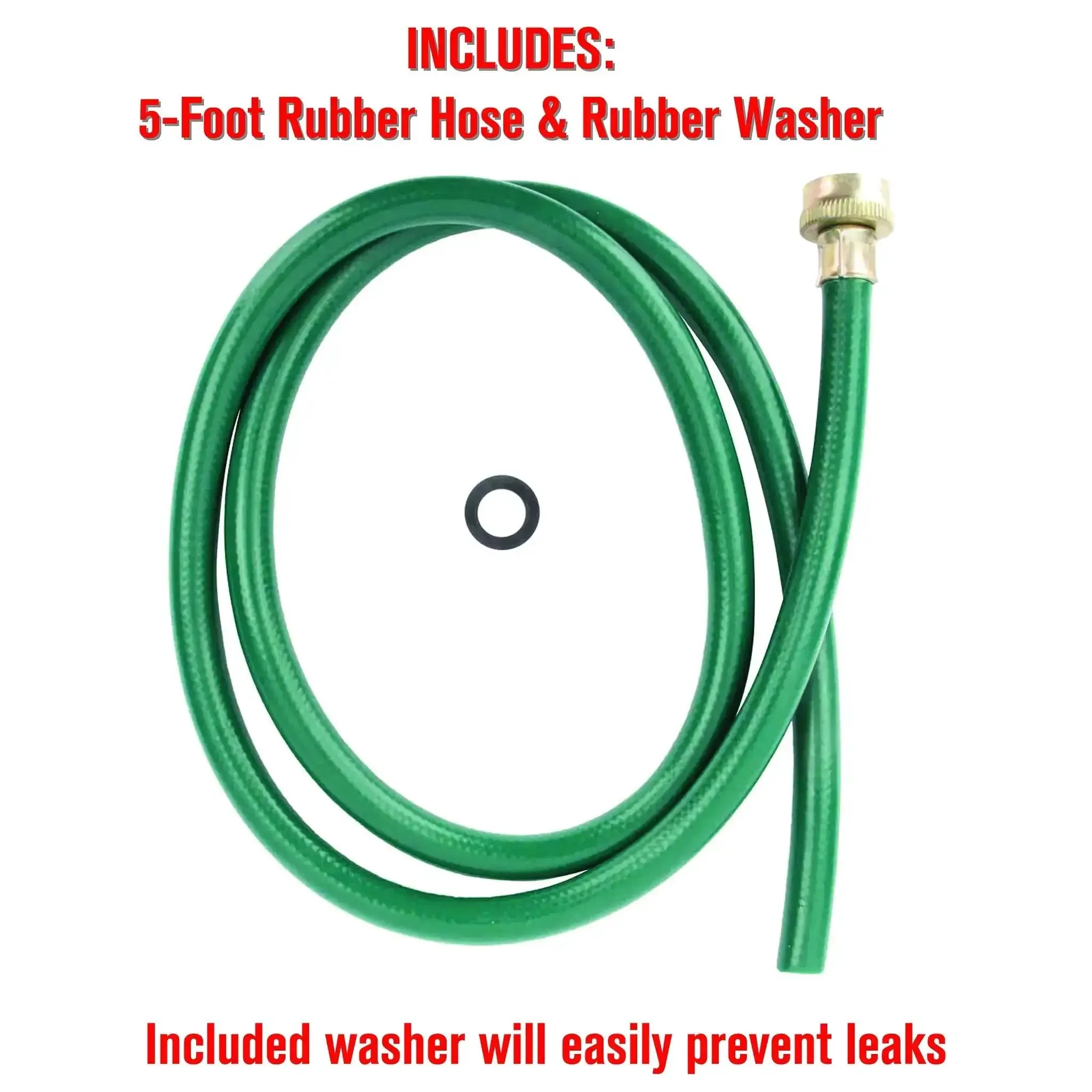 5 Foot Garden Dehumidifier Drain Hose With Green Rubber Finish, Flexible Durable Hose For Home, Garden Or Garage Draining, Easy To Connect No Fuss Setup For Indoor Or Outdoor Use - Image 2
