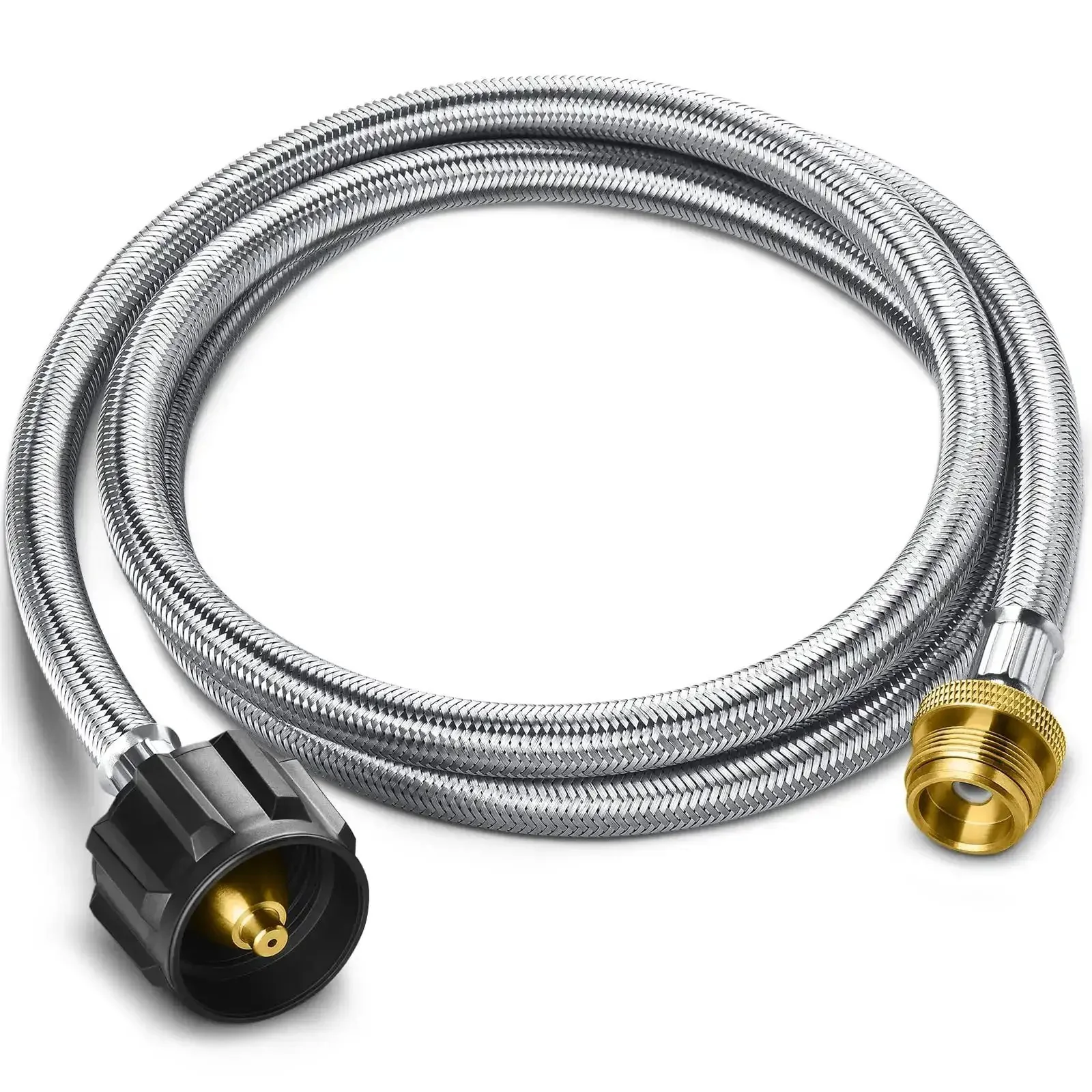 5 Foot Stainless Braided Propane Hose Adapter Converts 1Lb To 20Lb For Buddy Heaters And Grills Easy Hookup For Weber Q Grills Coleman Stoves Blackstone Griddles Heavy Duty 1 To 20 Pound Propane Converter