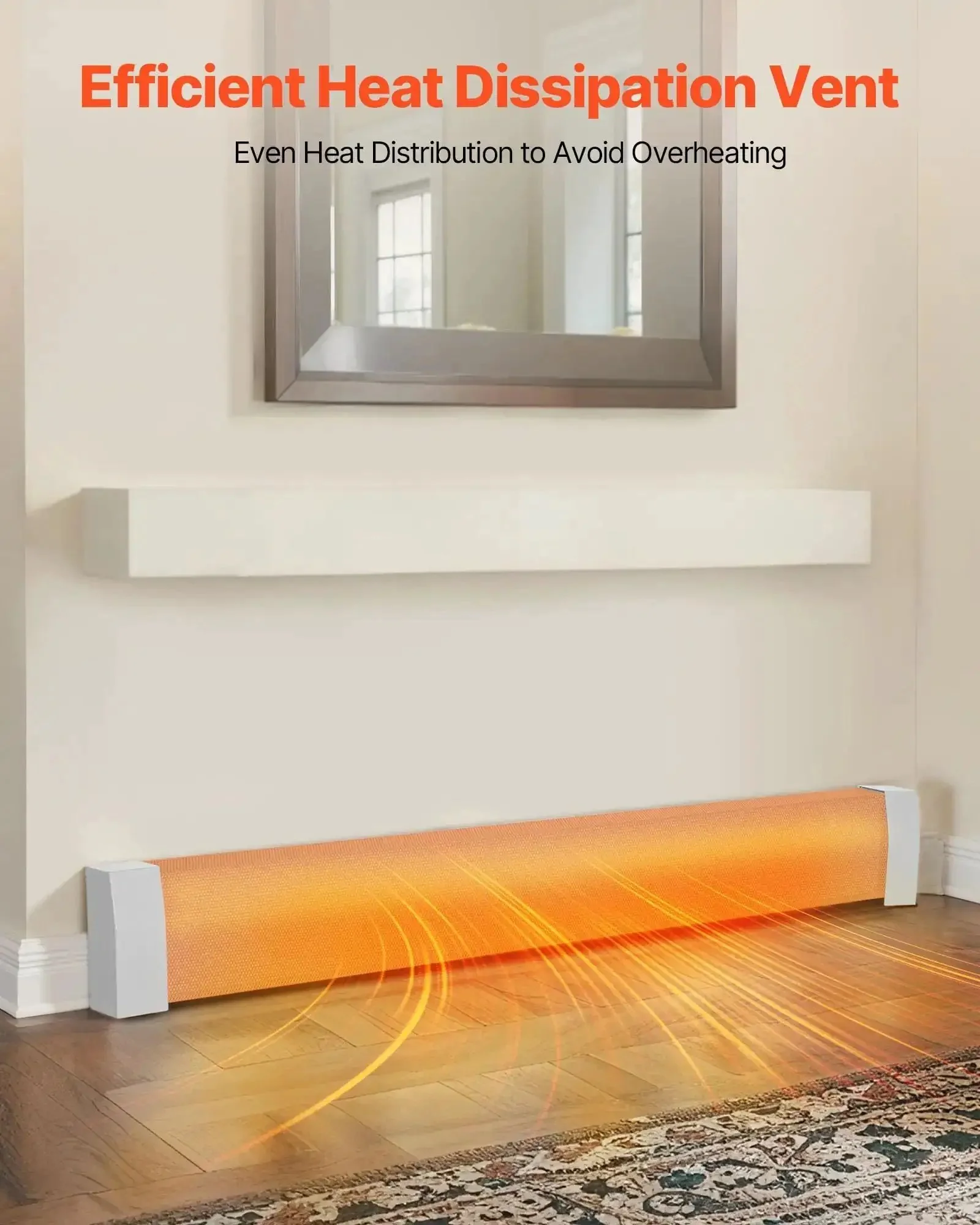5 Ft Baseboard Heater Cover, Heavy Duty Steel Front Panel For Electric Heating Unit, Easy Installation, Replaces Old Cover, Durable White Finish, Slim Back Panel, Ideal Bedroom Home Improvement Upgrade - Image 7