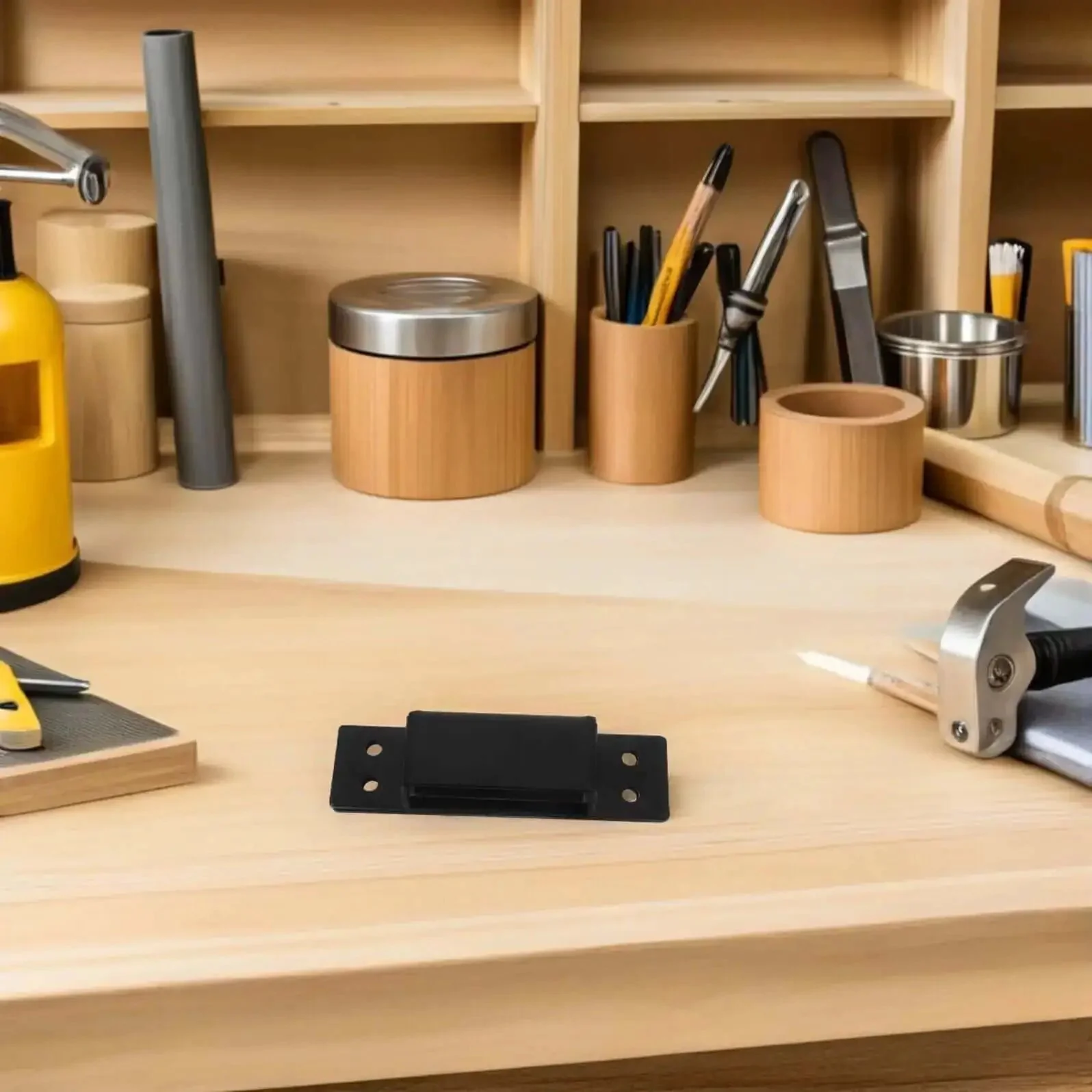 5 Inch Concealed Wood Door Hinges Black Square Adjustable Hidden Cabinet Hinge For Bookcase And Interior Secret Doors Heavy Duty Hardware Built Tough Durable Construction Easy Install - Image 3