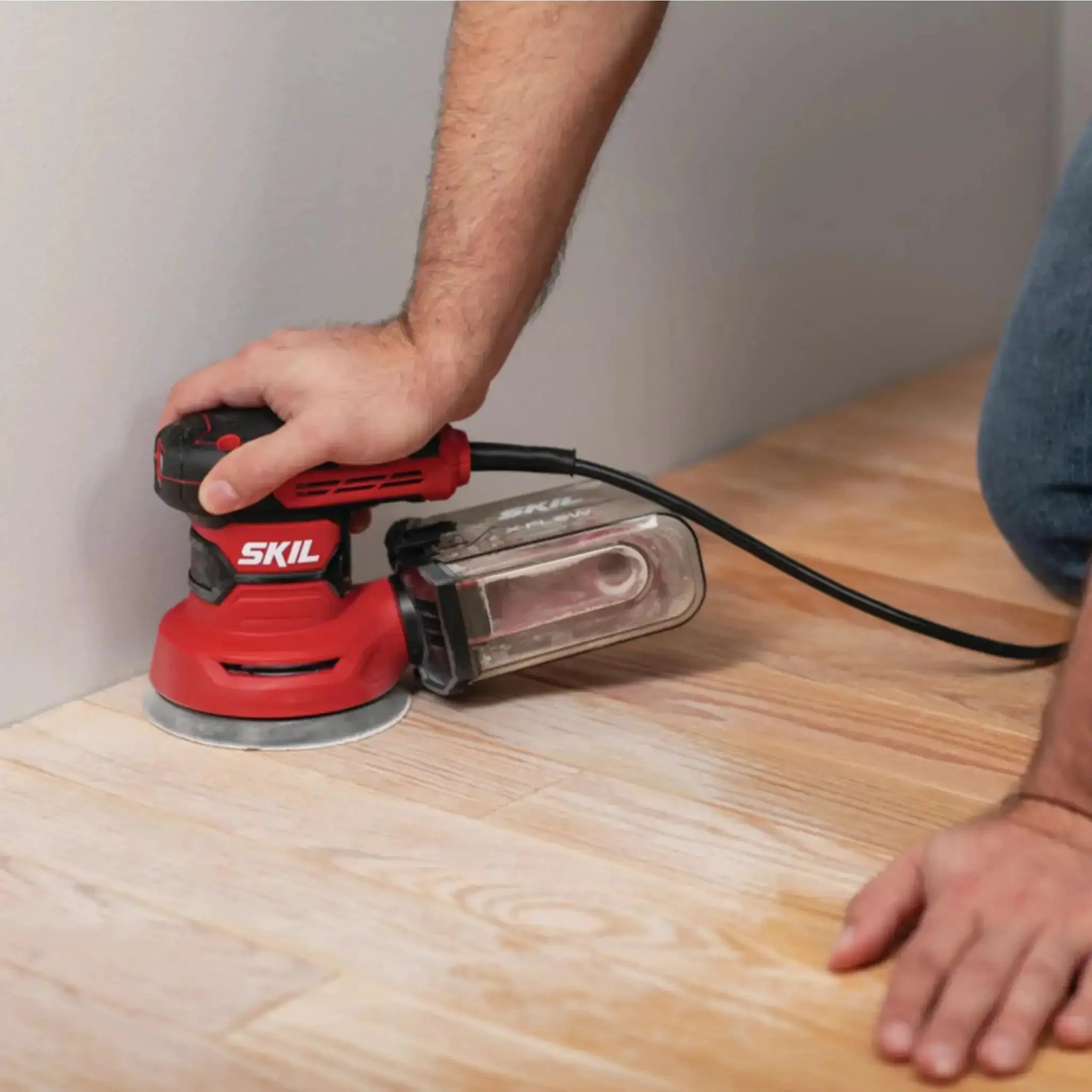 5 Inch Random Orbital Sander With Cyclonic Dust Box And 3 Piece Sanding Sheet Set, 2.8 Amp Motor, 13,000 Orbits Per Minute, Easy Empty Dust Canister, Multicolor Finish, Ideal For Quick Diy Finishes - Image 3