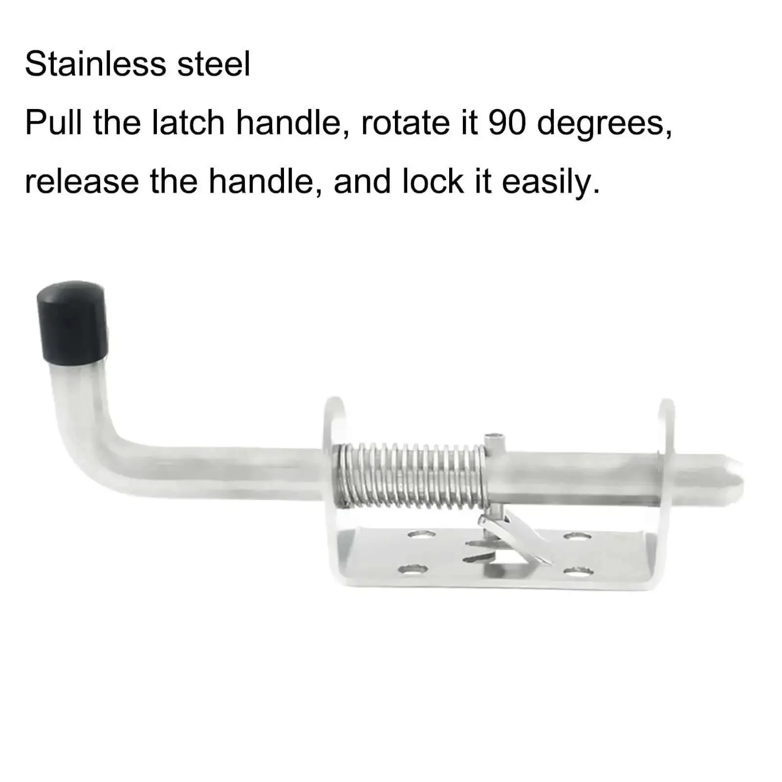 5 Inch Spring Loaded Latch Pin Heavy Duty Barrel Bolt Door Lock Stainless Steel With Mounting Screws 2 Pack Silver Finish Ideal For Indoor And Outdoor Doors - Image 3