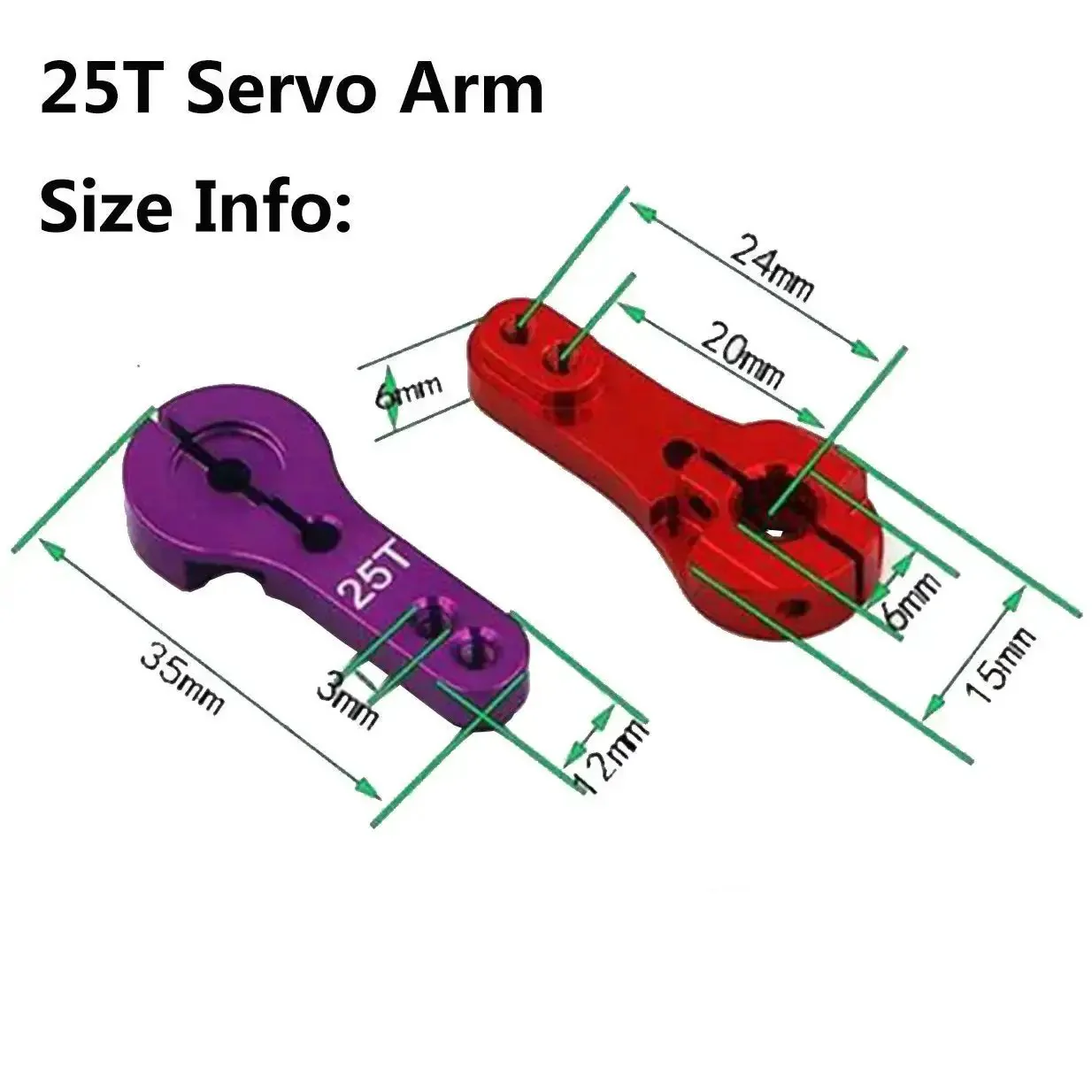 5 Pack 25T Aluminum Servo Horns With M3 Threads For RC Cars Trucks Buggy And Airplanes Adjustable Split Clamp Design With Steel Bolts Durable Black For All RC Enthusiasts - Image 2