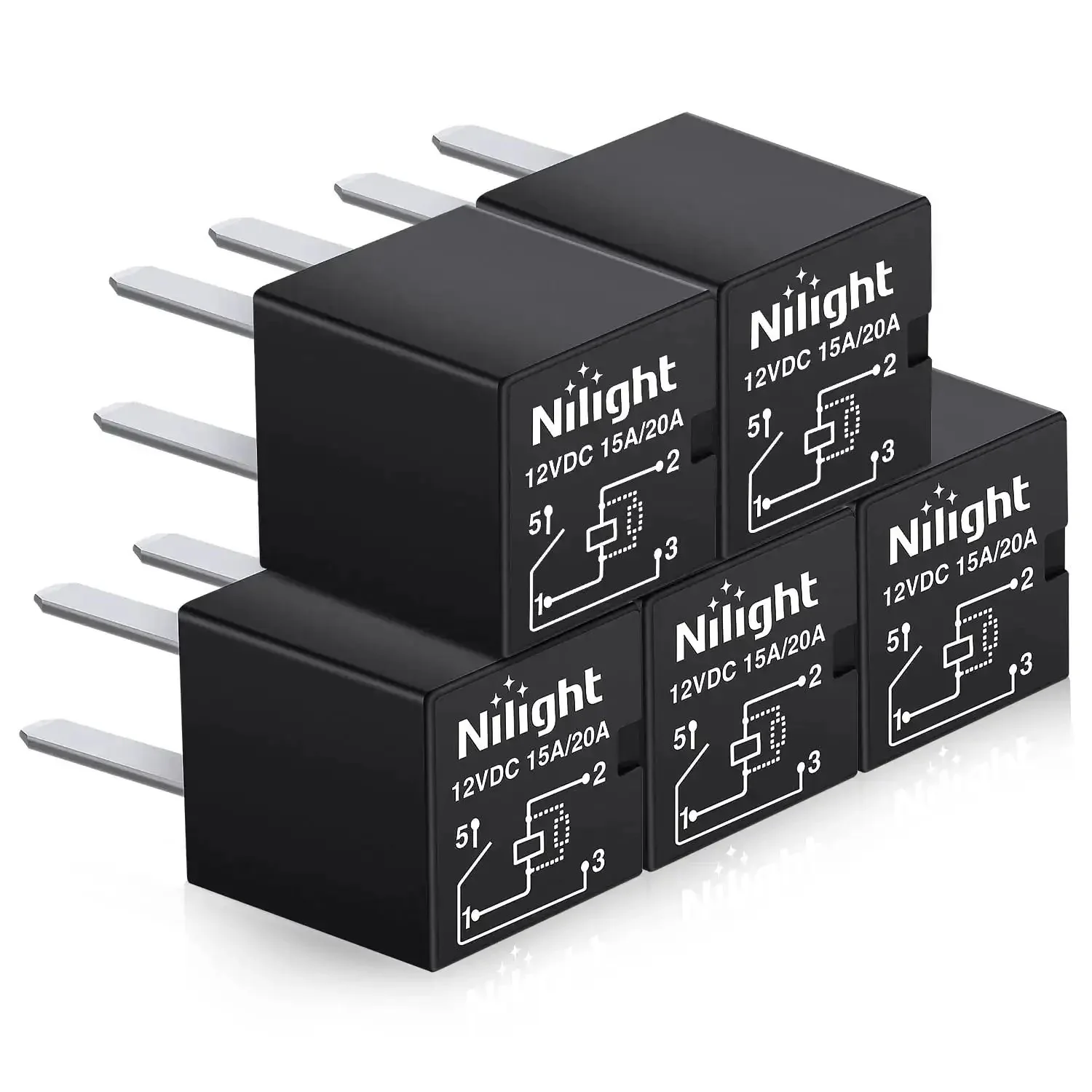 5 Pack 4 Pin SPNO Automotive Relay 20A Sealed, Plug and Play Direct Replacement for Polaris RZR 570 800 900 1000 SxS and Slingshot, Model 3031AHCR1U01 Compatible, 2 Year Warranty