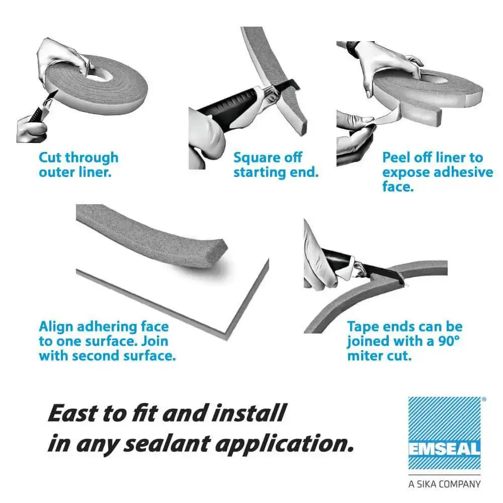 5-Pack All-Purpose Foam Sealant Tape For Windows, Doors And Metal Buildings, Three-Eighths Inch Thick Expands To 1.5 Inches, 1 Inch Wide, UV-Stable Gap Filler For Drafts, Dust, Moisture, Conforms To Contours, Waterproof Where It Counts, 4-Meter Reel - Image 4