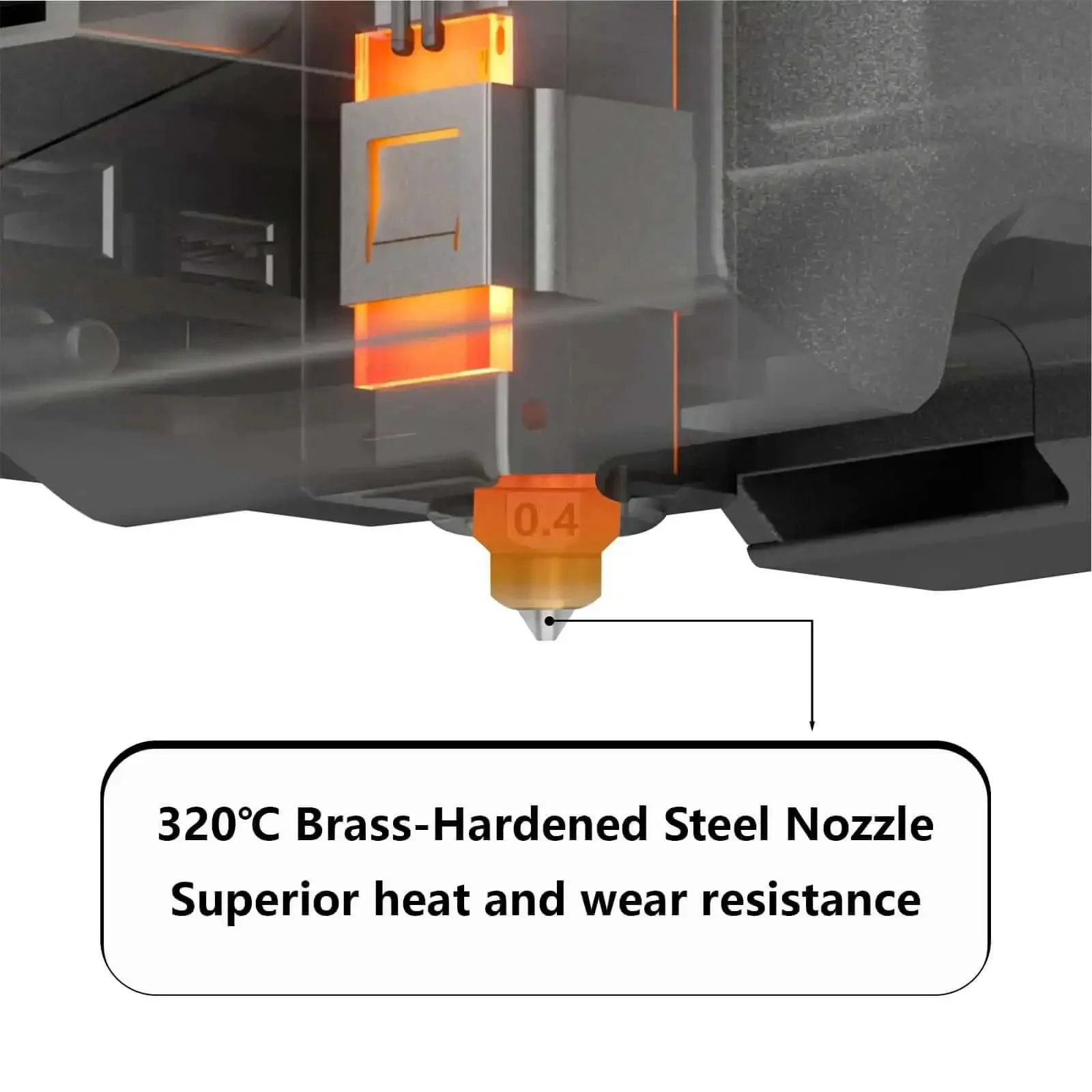 5 Pack Brass Hardened Steel Nozzles For Centauri Carbon And Centauri 3D Printer, 0.4mm, High Temperature Wear Resistant Hotend Nozzles, 320C Thermal Conductivity For Fast Heating And Long Lasting Prints - Image 5
