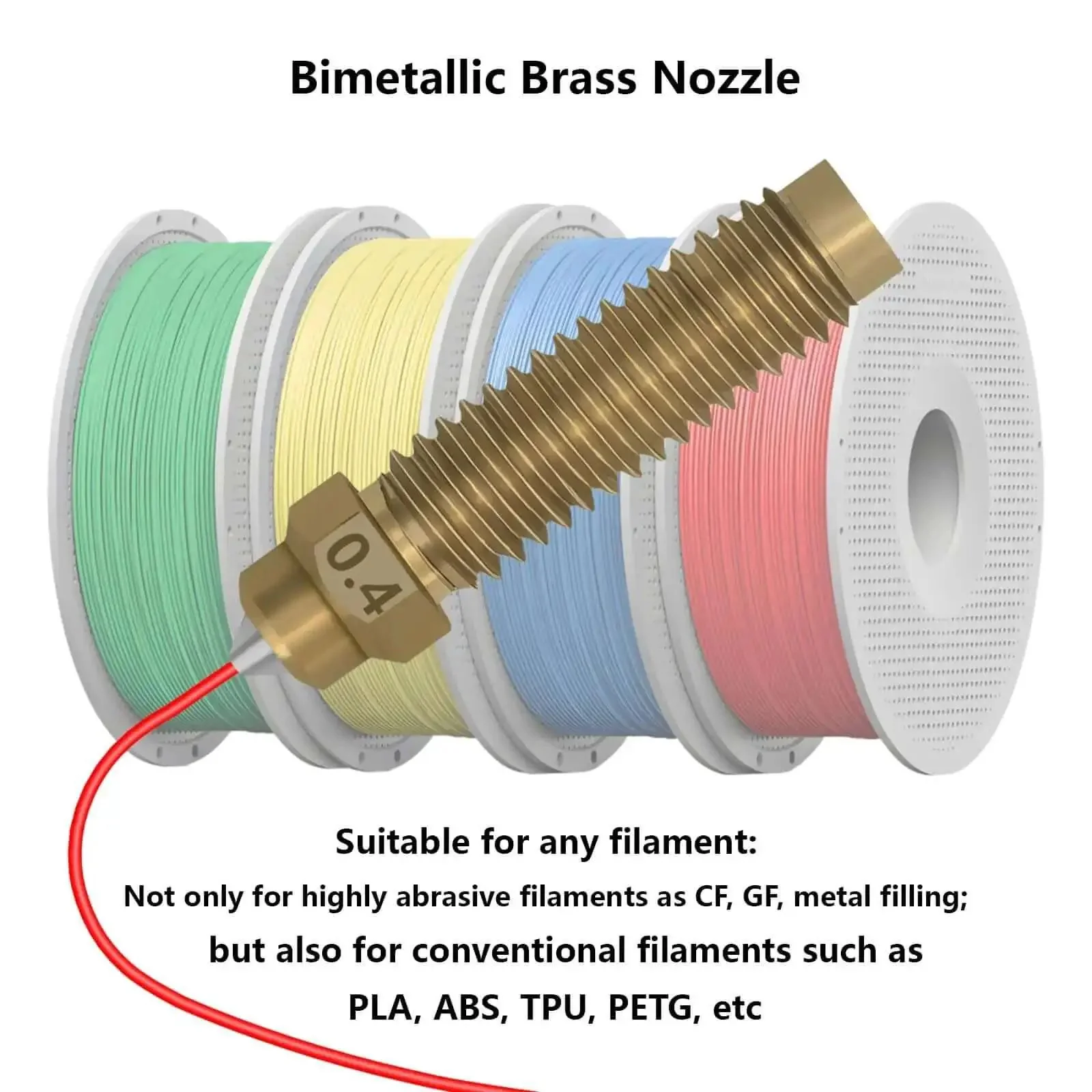 5 Pack Brass Hardened Steel Nozzles For Centauri Carbon And Centauri 3D Printer, 0.4mm, High Temperature Wear Resistant Hotend Nozzles, 320C Thermal Conductivity For Fast Heating And Long Lasting Prints - Image 6