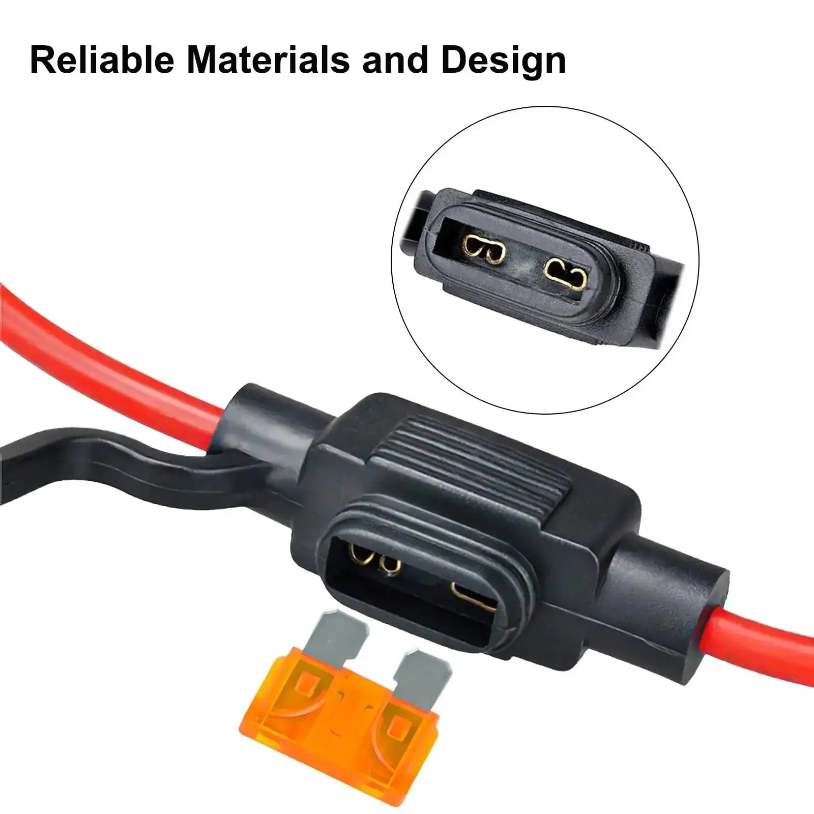 5 Pack Inline Fuse Holders With 16 AWG Waterproof Design And 5A ATC ATO Blade Fuses, Ideal For Automotive And Marine Electrical Upgrades, DIY Wiring Projects, And Flexible Power Distribution - Image 5