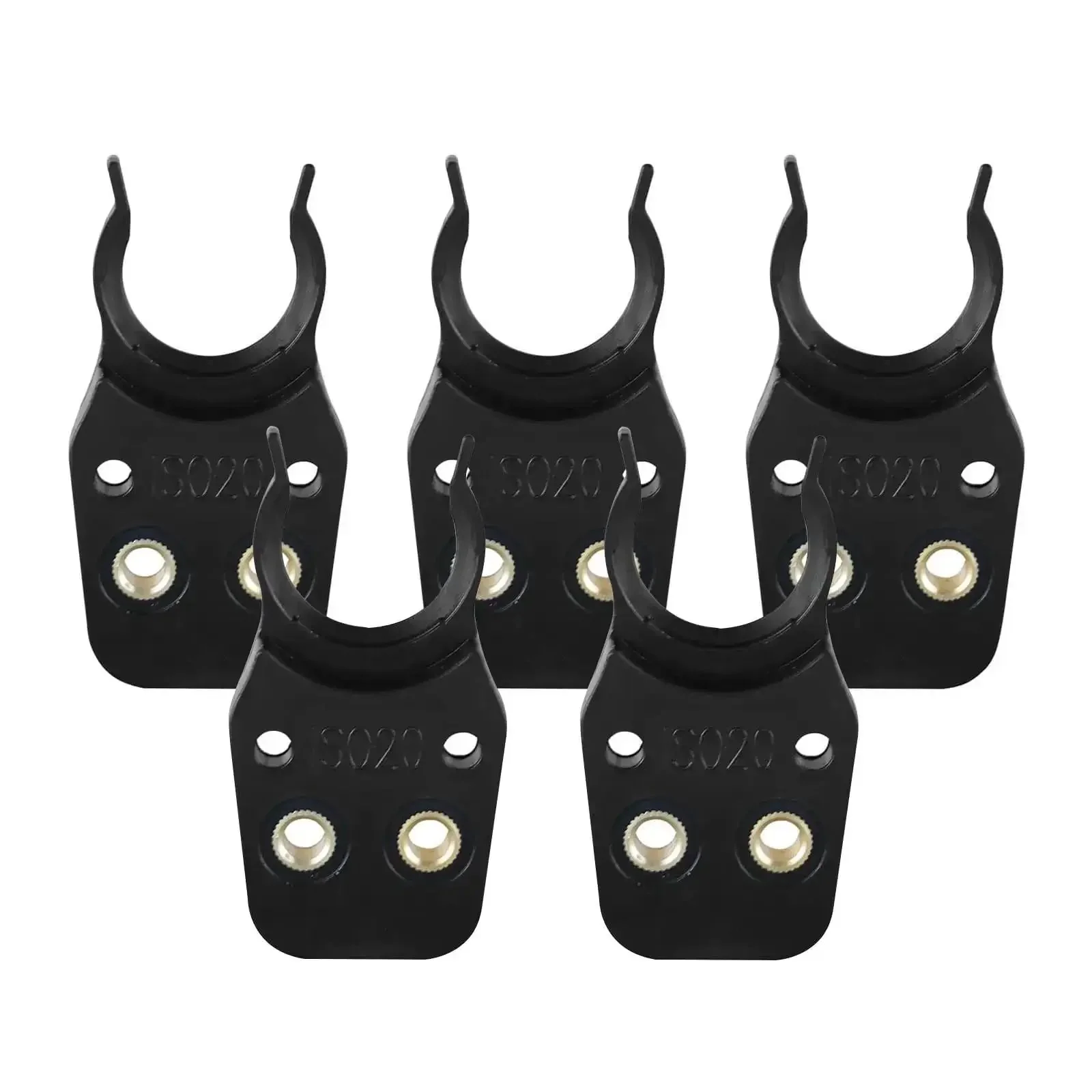 5 Pack ISO20 Tool Holder Clamps With ABS Nylon Flame Resistant Rubber Claw For CNC Machining Centers And Woodworking Engravers Heavy Duty ISO20 Holder Kit