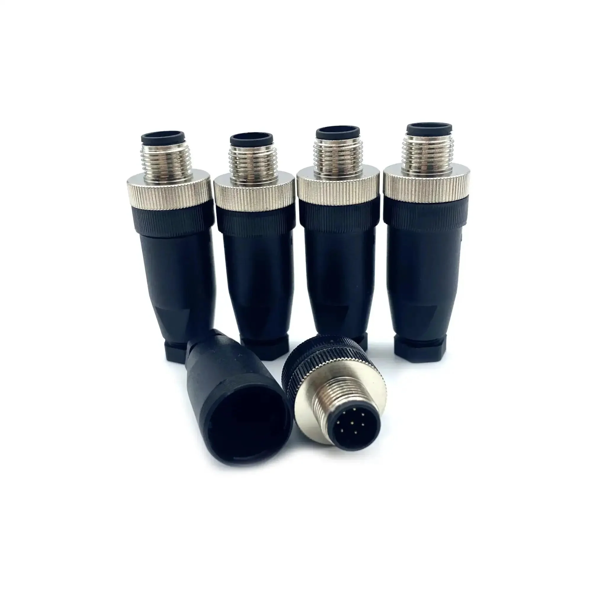 5 Pack M12 8 Pin A Code Male Connector IP67 Waterproof Industrial Circular Connector Field Install Plug And Play Wireable Adapter Unshielded Straight Type Sensor For PG7 Cable 60V 4A - Image 8