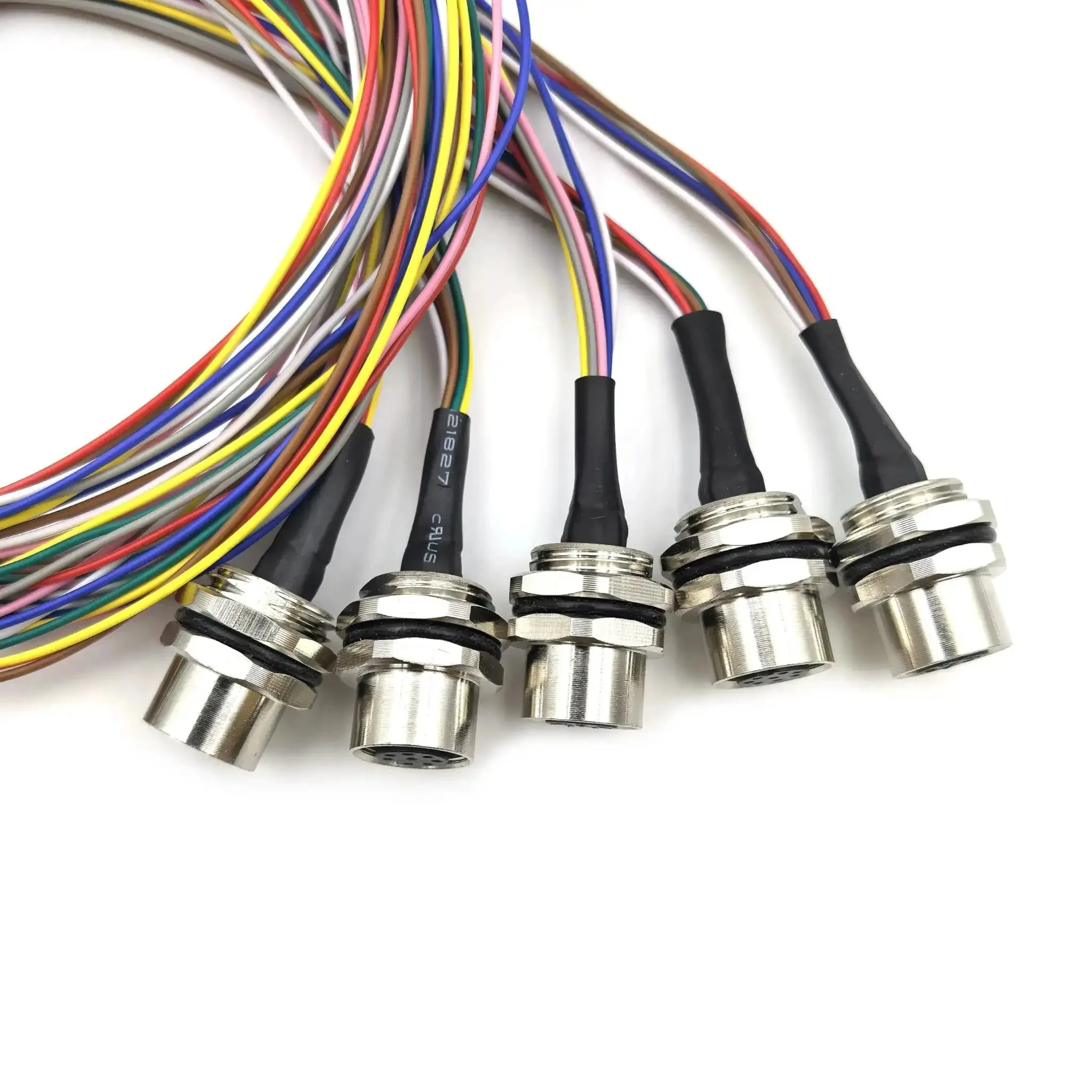 5-Pack M12 8-Pin A-Coded Female Connector Cable Industrial Grade IP67 Waterproof Back-Mount Unshielded Straight Aviation Socket Sensor Receptacle 60V 2A 0.5M - Image 7