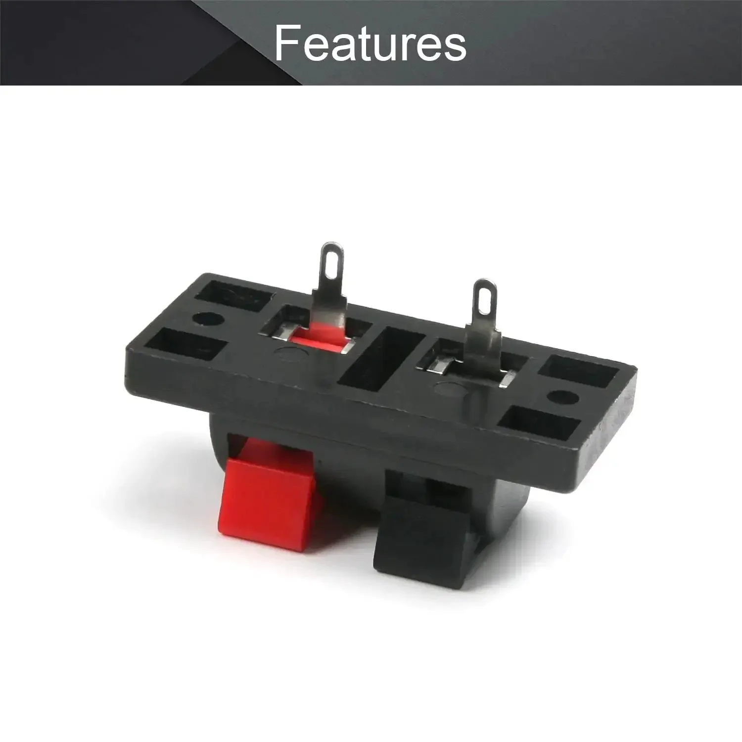 5 Piece Spring Speaker Terminal Clips Set, 2 Way Spring Connection Clip Jacks, Push Release Connector, Speaker Terminal Strip Block for DIY Audio Wiring - Image 4