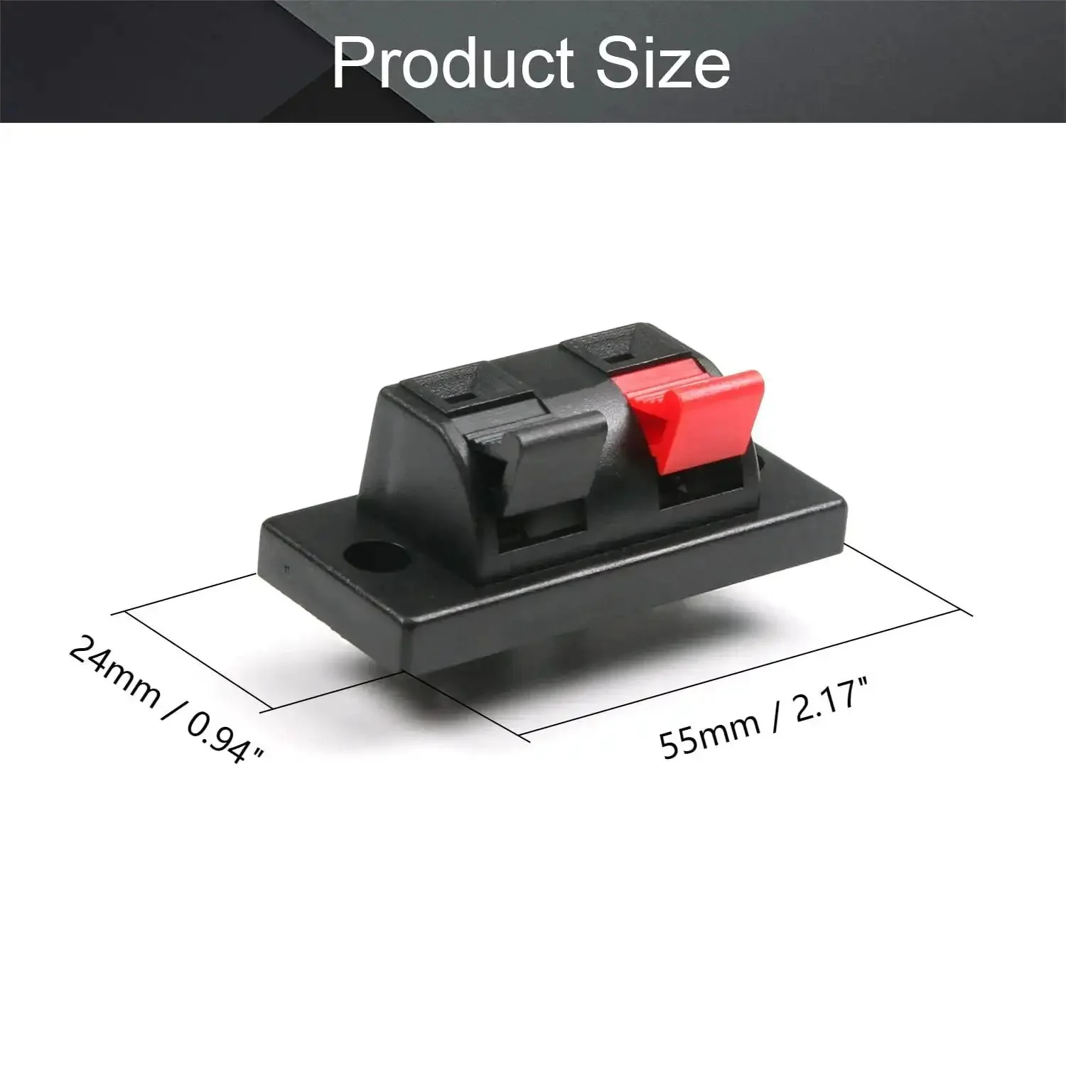 5 Piece Spring Speaker Terminal Clips Set, 2 Way Spring Connection Clip Jacks, Push Release Connector, Speaker Terminal Strip Block for DIY Audio Wiring - Image 6