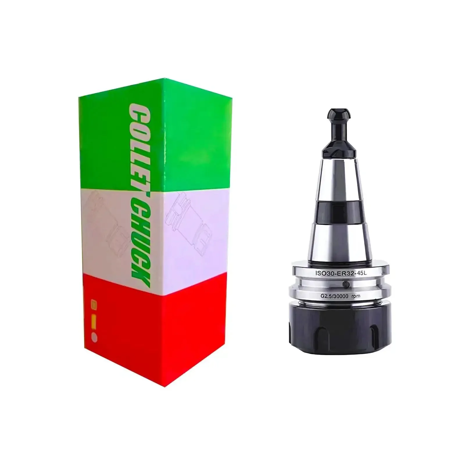 5 Pieces ISO30 ER32-45L Balance Collet Lathe Chuck G2.5 30000RPM CNC Tool Holder Stainless Steel With Pull Stud Milling Lathe Beefy High Speed Precision For Milling And Drilling - Image 2