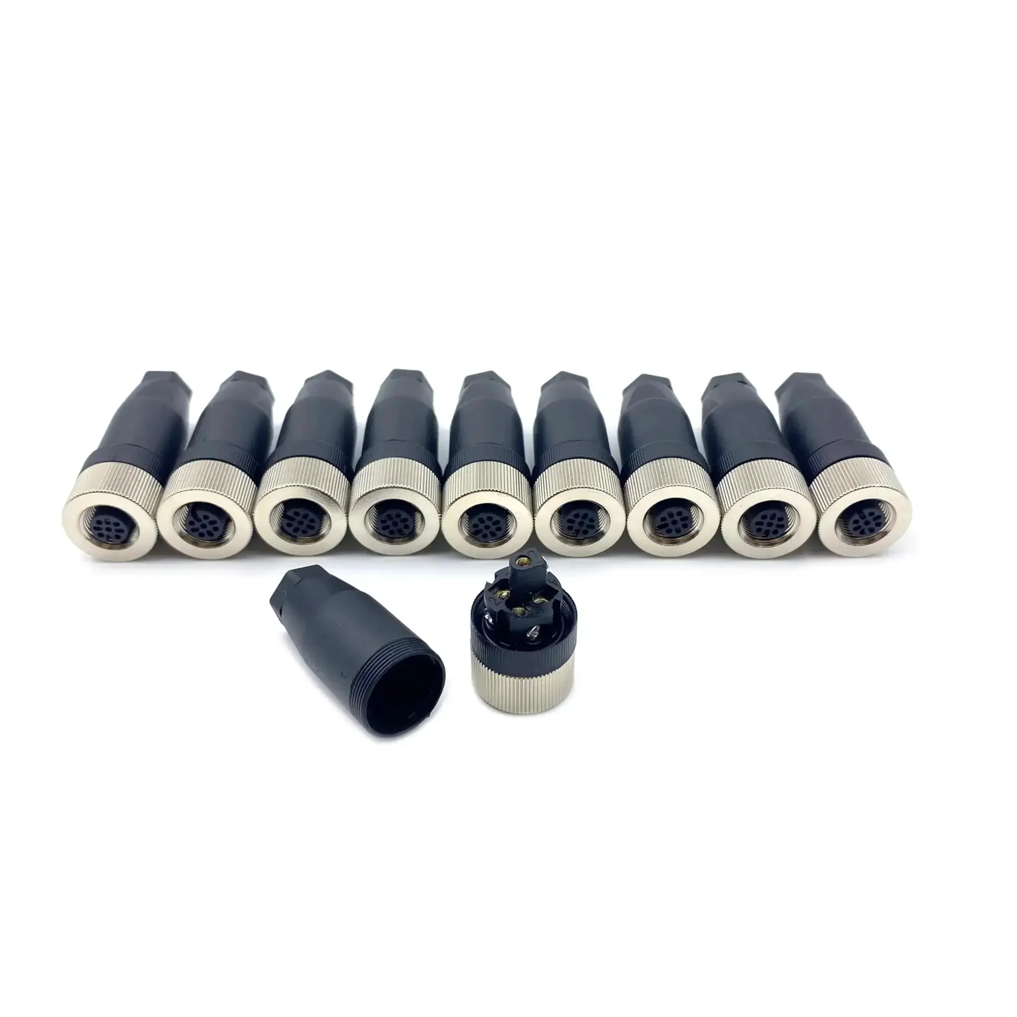 5 Pin A Code M12 Female Circular Connector IP67 Waterproof Straight Field Wireable Sensor Connector For PG7 Cable Unshielded 12mm 125V 4A Pro Grade Built Tough Copper Gold Plated Contacts No Tool Needed - Image 3