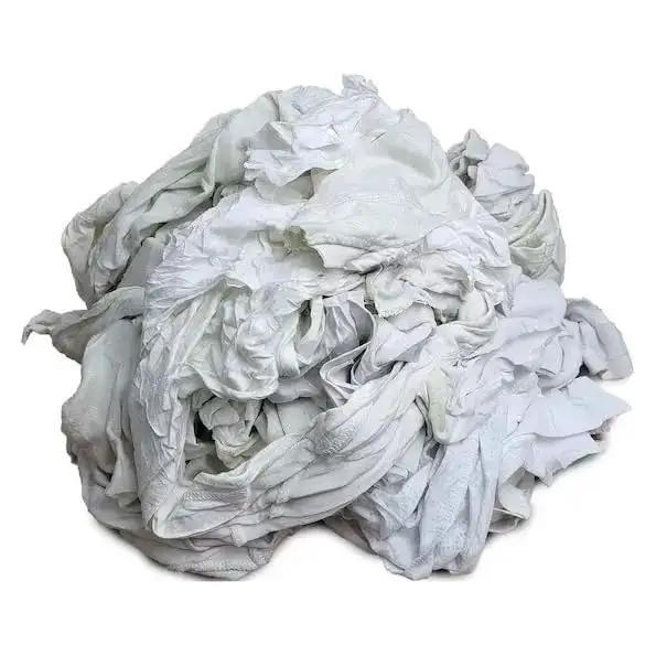 5 Pound Bag Of White Recycled Cotton T Shirt Rags For Cleaning And Shop Use Industrial Grade Heavy Duty Wipe And Polish Great For Dry Or Wet Cleaning Sizes From 10x10 To 20x20 Inches - Image 2