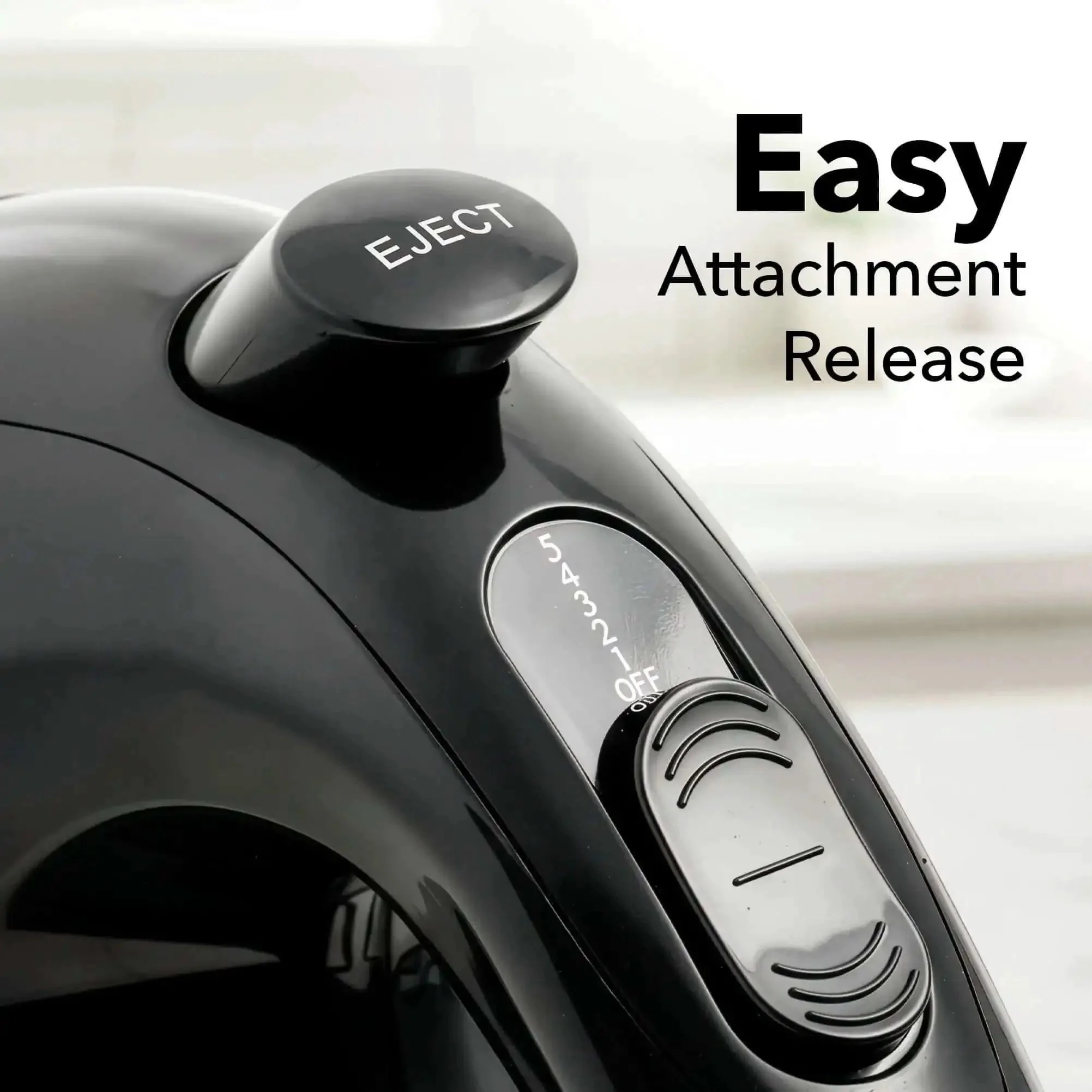 5 Speed Corded Hand Mixer With Stainless Steel Whisks, Compact Portable Design, Snap On Storage Case, 150W Lightweight Black Handheld Mixer For All Your Baking And Cooking Needs HM151B - Image 4