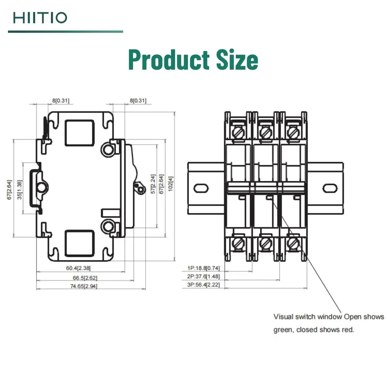 50 Amp 120V/240V Miniature Circuit Breaker 2 Pole DIN Rail Mount UL489 Listed HCB1U-60 MCB With 10kA Breaking Capacity For Main And Branch Circuits And Protects Both Main And Branch Wiring In Panels - Image 8