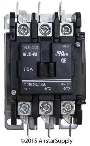 50 Amp 3 Pole Definite Purpose Contactor With 208-240V AC Coil, Base Mounted, Double Quick Connect Terminals On Line And Load, Heavy Duty Workhorse For Industrial Control - Image 2