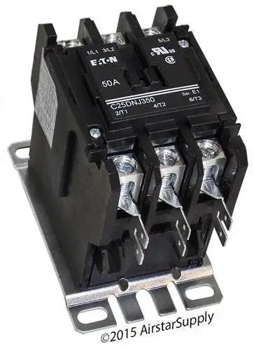 50 Amp 3 Pole Definite Purpose Contactor With 208-240V AC Coil, Base Mounted, Double Quick Connect Terminals On Line And Load, Heavy Duty Workhorse For Industrial Control - Image 3