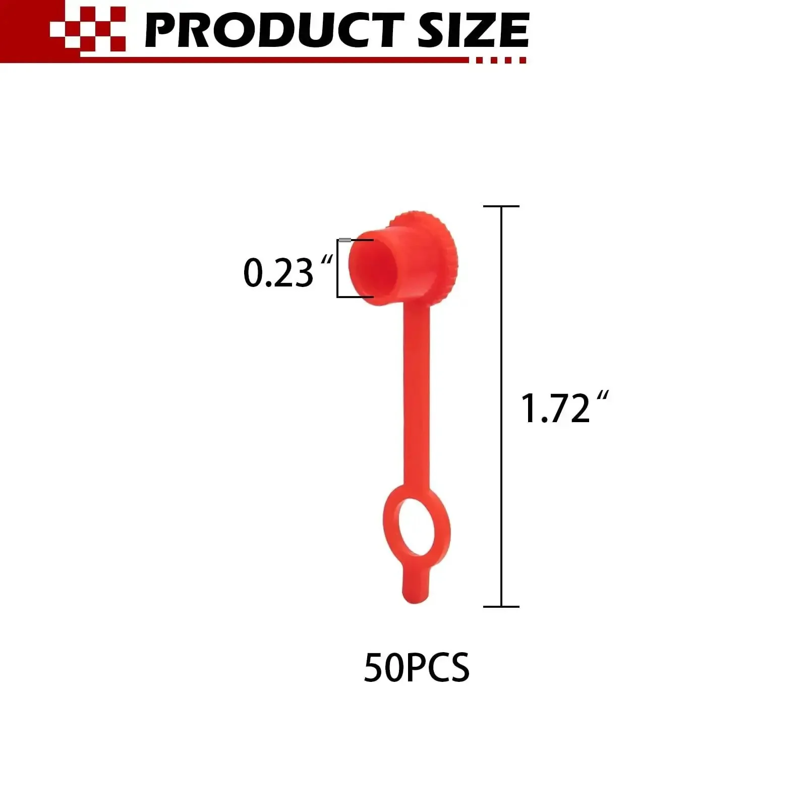 50 Count Red Grease Fitting Caps That Fit All Standard And Metric Fittings Dope Protective Cap Set With 1.67 Inch Length Inner Diameter 15/64 Inch And Eye Loop Diameter 25/64 Inch For Quick And Easy Tight Fit - Image 7