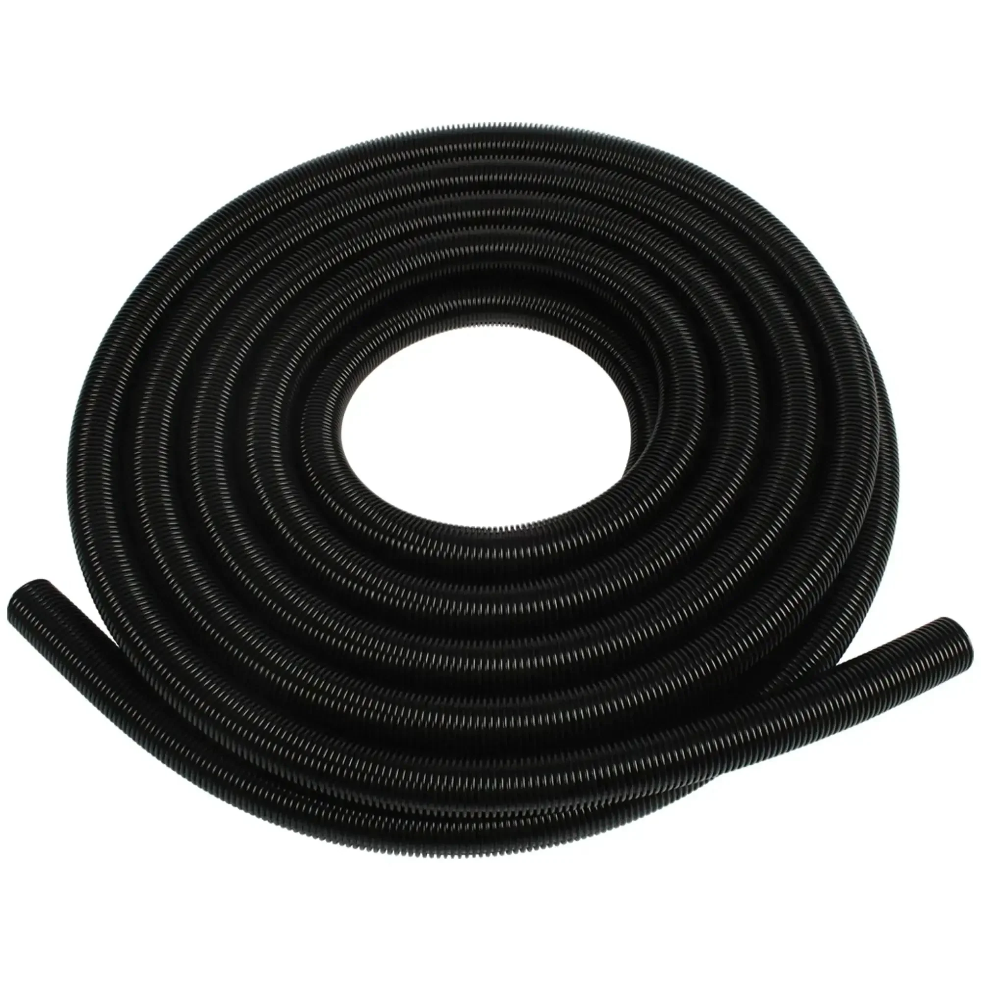 50 Foot Ultra Flexible Crushproof Commercial Vacuum Hose 1.5 Inch Inner Diameter For Backpack And Canister Vacs With Threaded Cuffs And Bent Ends Built Tough In Belgium From EVA Poly Material