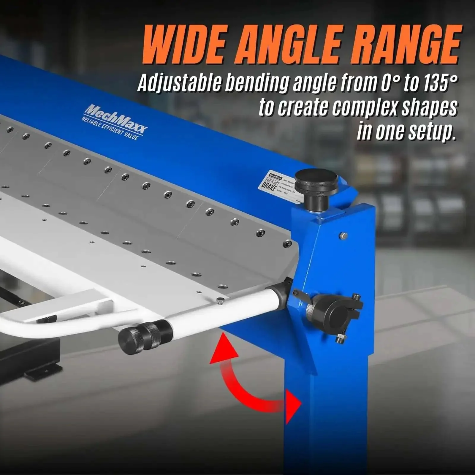 50 Inch Foot Clamp Pan And Box Brake For Sheet Metal Folding, Heavy Duty Industrial Metal Bender, 0-135 Degree Bend, 2 Inch Box Depth, 1.9 Inch Clamping Lift, Hands-Free Foot Pedal Clamping - Image 9