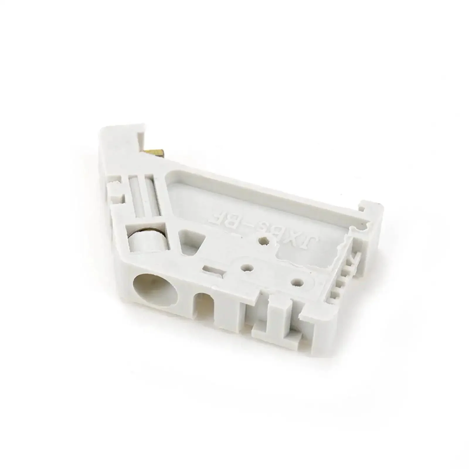 50 Pack EW 35mm DIN Rail Terminal Block End Stopper Mounting Clips For DIN Rail Terminal Blocks, Durable Metal And Plastic Construction In White, 3mm Screw Thread, Fits 35mm Slide Plates, Ideal Electrical Panel Wiring Accessories - Image 2