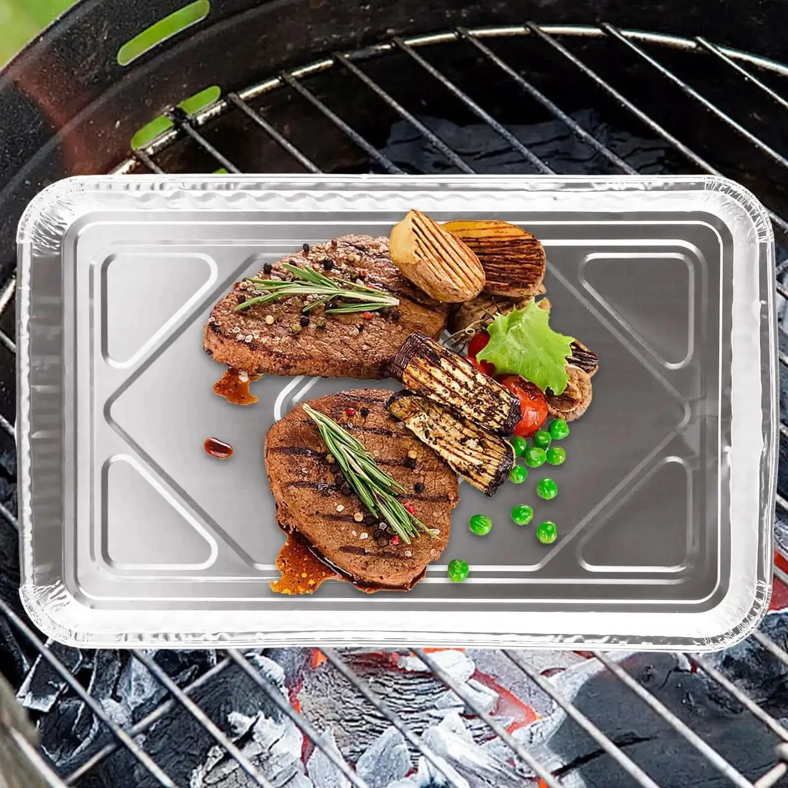 50 Pack Half Size Aluminum Pans Disposable Cookie Sheets Nonstick Baking Trays Foil Pans Shallow Sheet Pans 12.7 By 7.9 Inches Great For Baking Catering Parties Easy Cleanup - Image 6