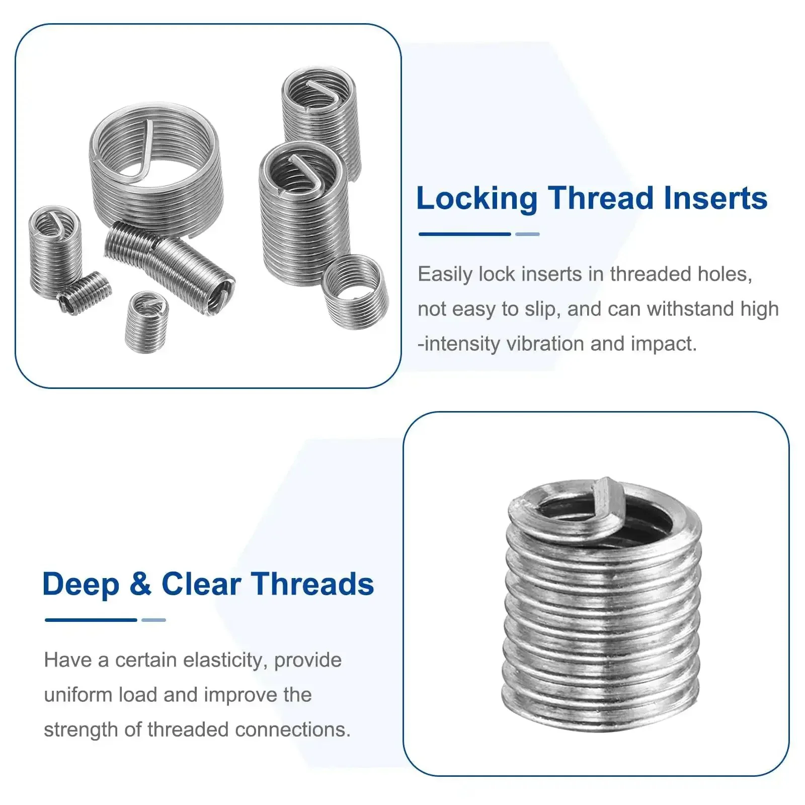 50 Pack Helical Wire Thread Inserts 8 32 UNC 304 Stainless Steel Coiled Thread Repair Kit For Mechanical Equipment Easy Install And Long Lasting Strength - Image 4