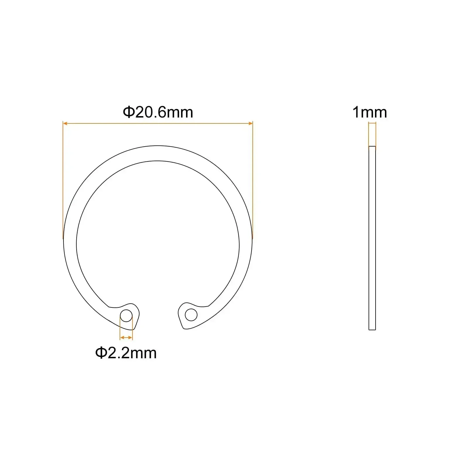50 Pcs 16.6mm Inner Retaining Ring Circlip 304 Stainless Steel Snap Rings C Clips GB893 For Grooved Shafts Studs Silver Tone High Tensile 700 MPa Ideal For Precision Machinery And Automotive Applications DIY Projects - Image 6